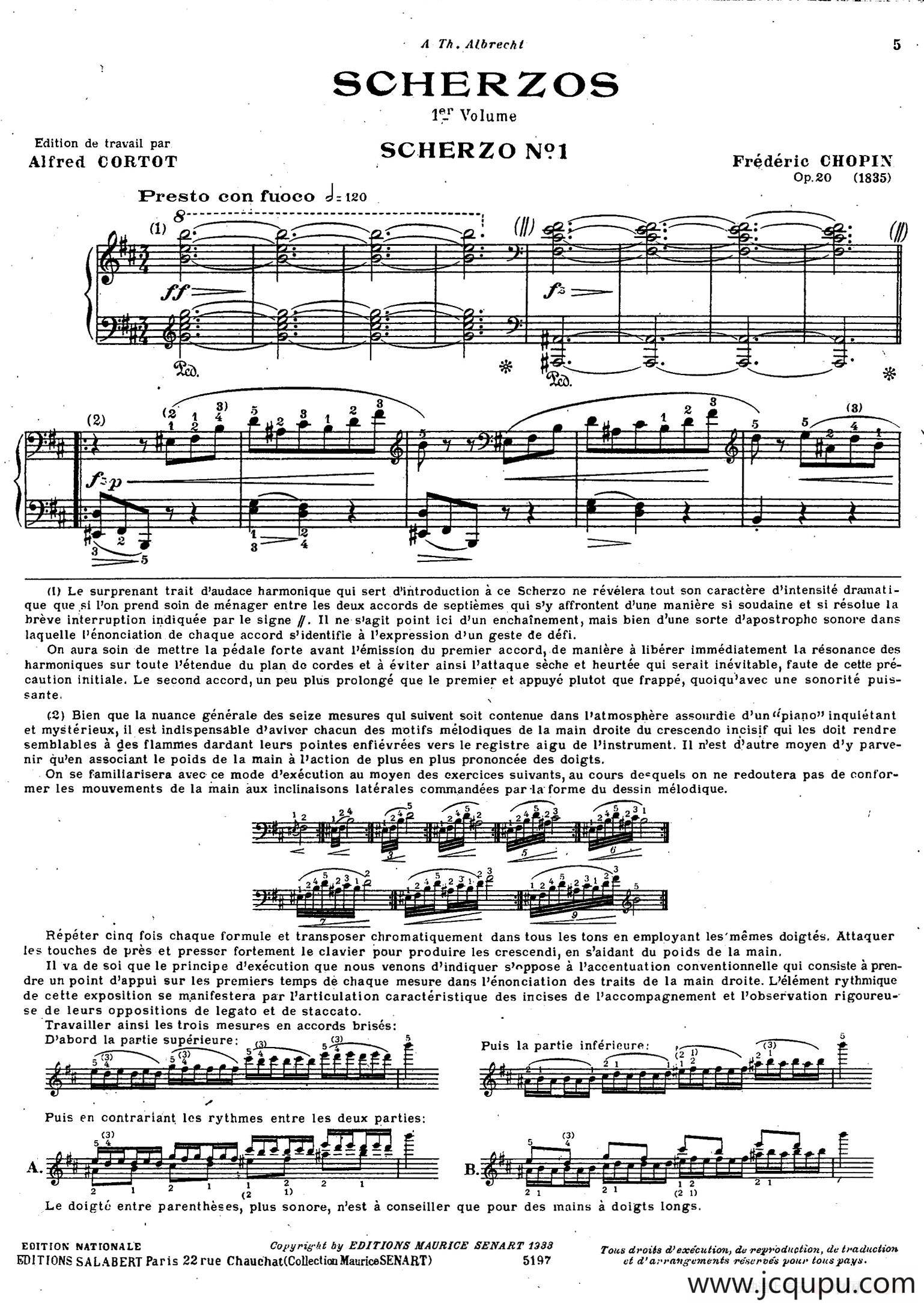 Scherzo No.1 in b Minor Op.20（b小调第一谐谑曲）简谱