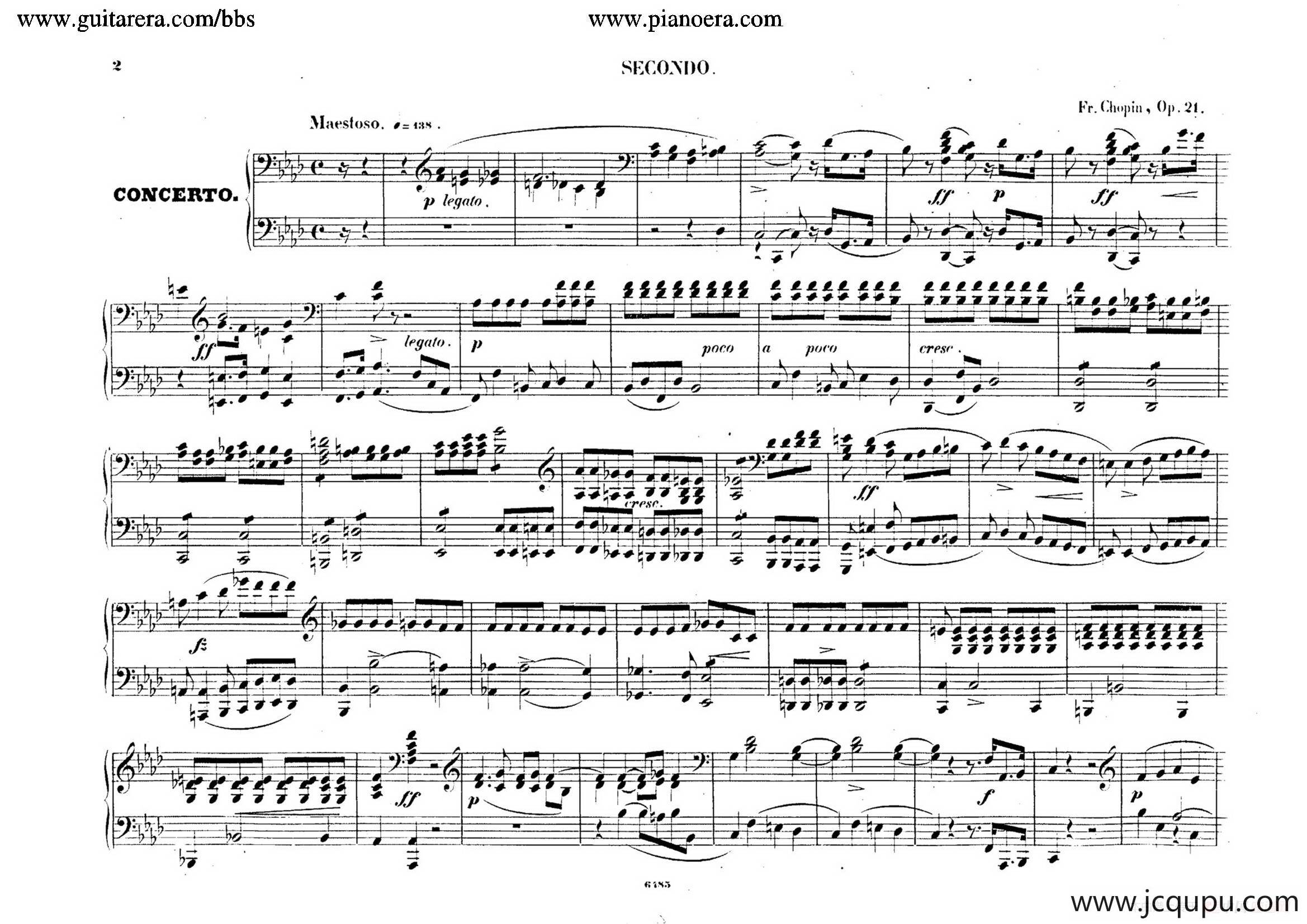 Piano Concerto No.2 in f Minor Op.21（f小调第二钢琴协奏曲·四手联弹版）简谱