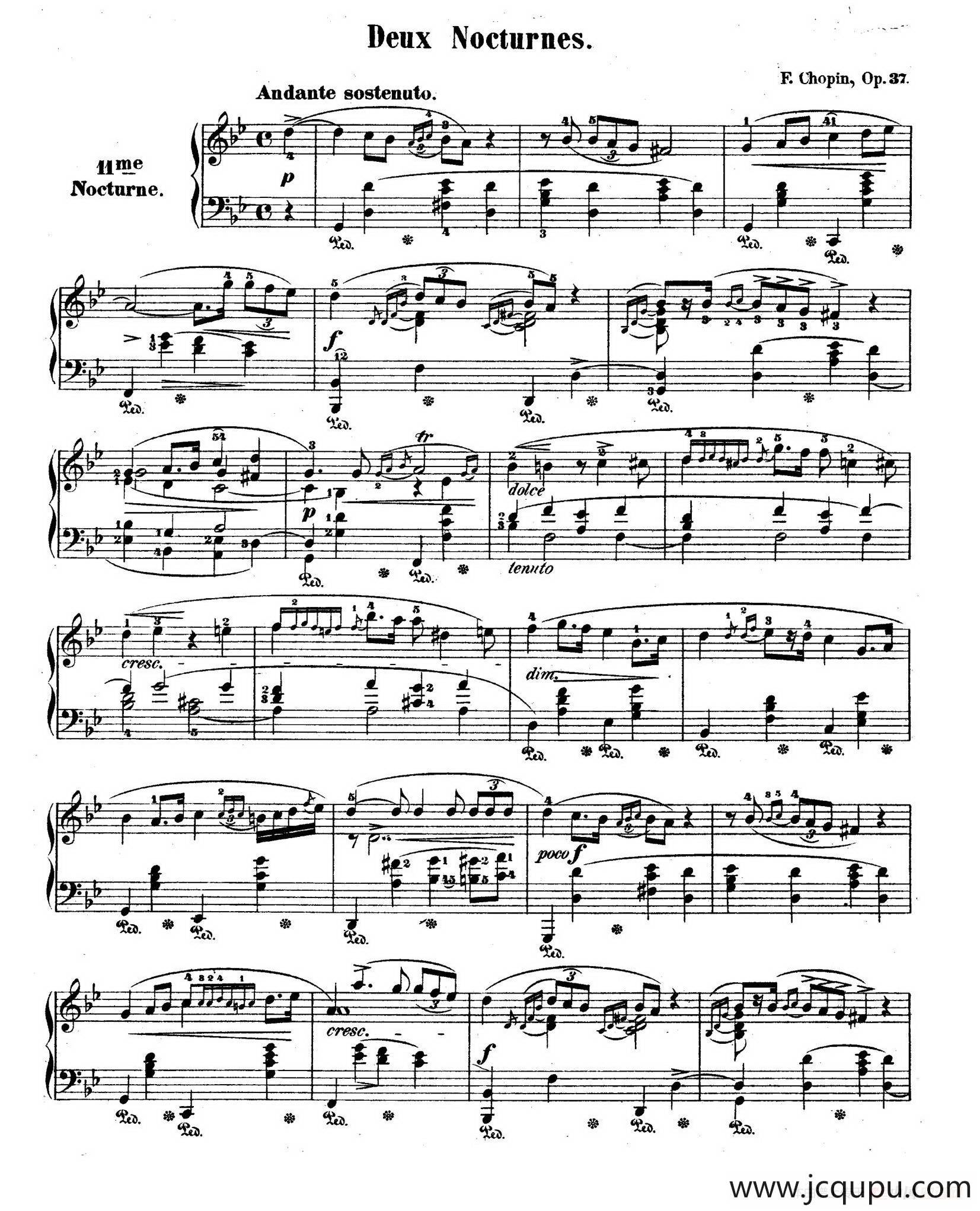 Deux Nocturnes Op.37（2首夜曲）简谱