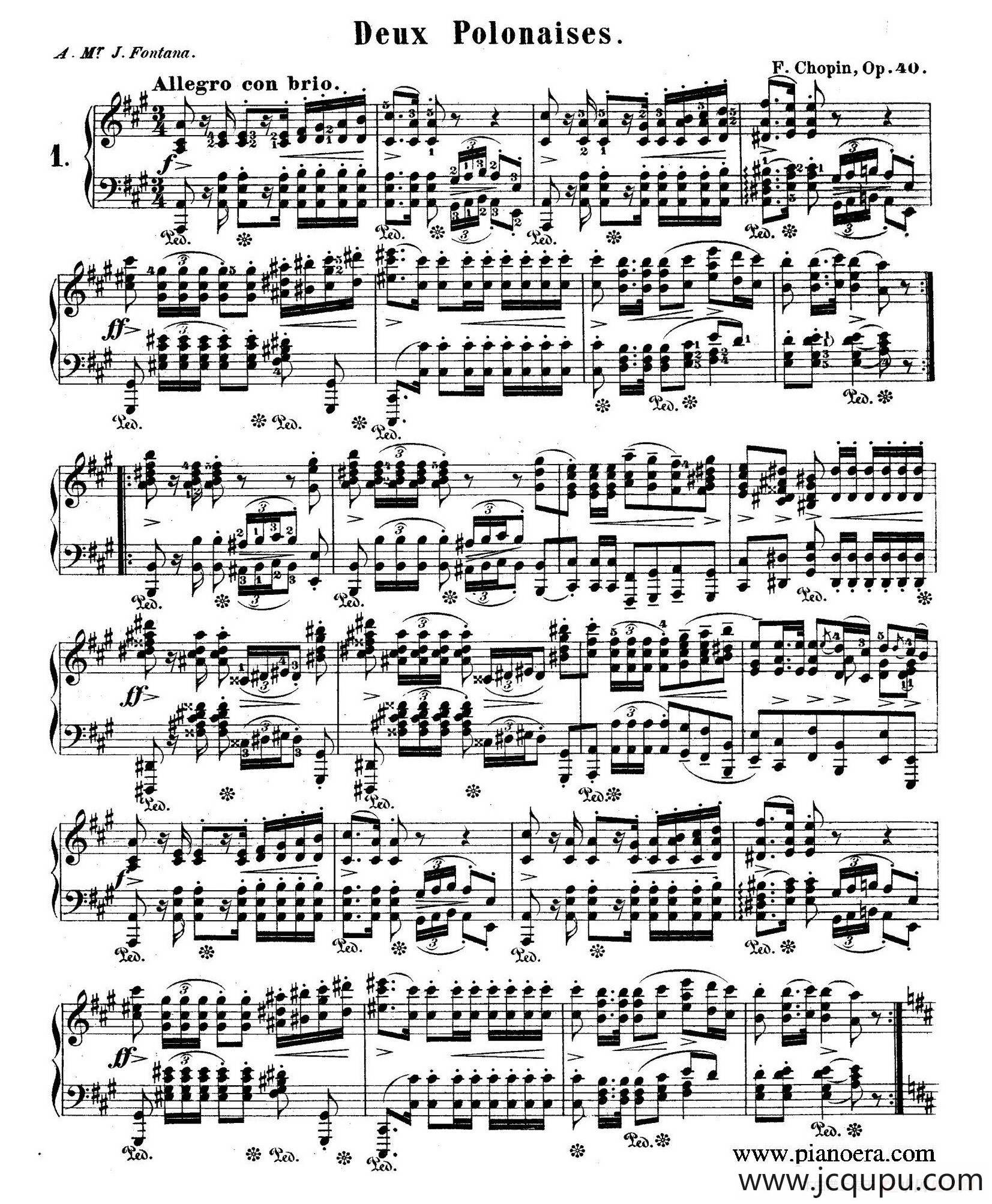 Deux Polonaises Op.40（2首波兰舞曲）简谱