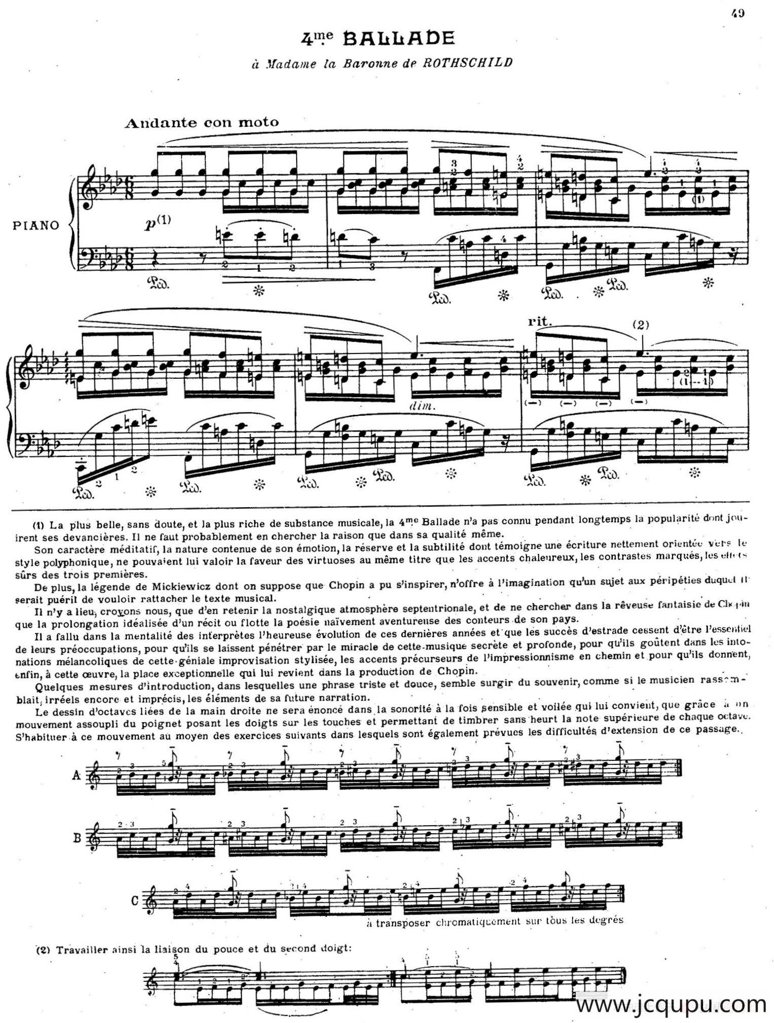 Ballade No.4 in f Minor Op.52（f小调第四叙事曲）简谱