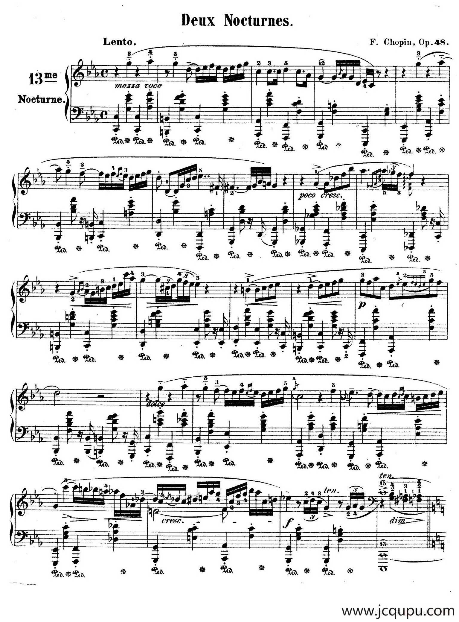 Deux Nocturnes Op.48（2首夜曲·1）简谱