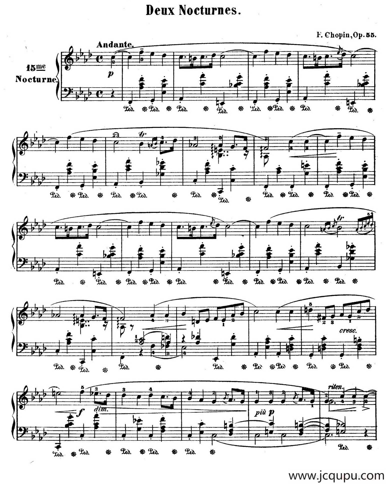 Deux Nocturnes Op.55（2首夜曲·1）简谱