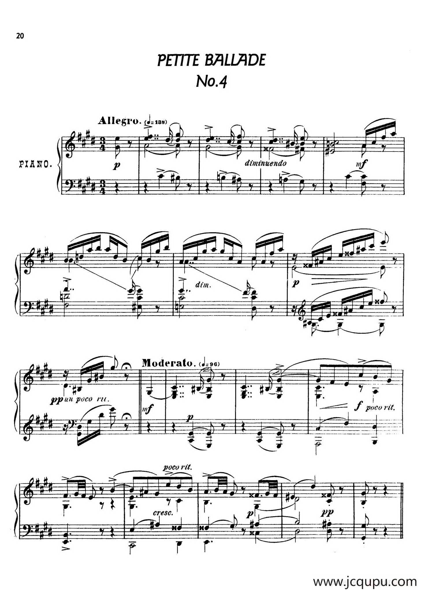 24 Characteristic Pieces Op.36（24首性格小品·4）简谱