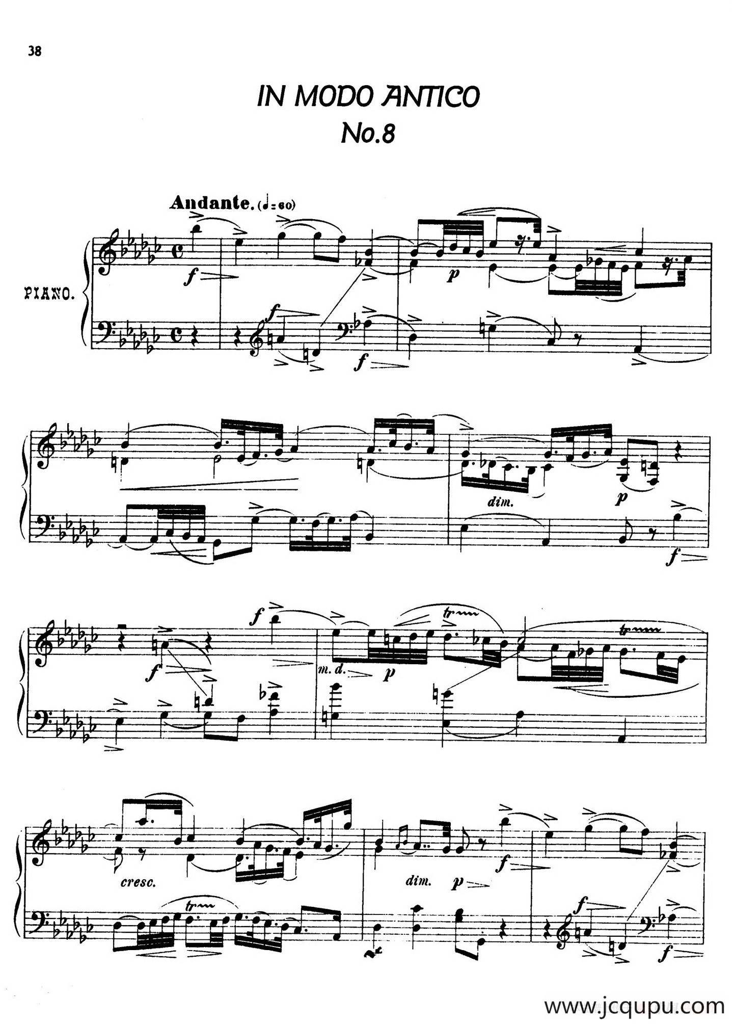 24 Characteristic Pieces Op.36（24首性格小品·8）简谱