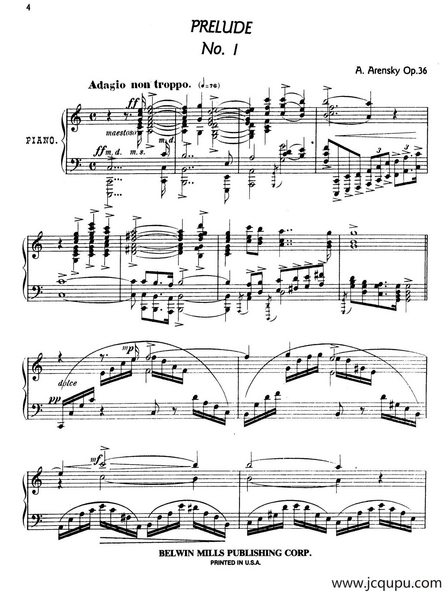 24 Characteristic Pieces Op.36（24首性格小品·1）简谱