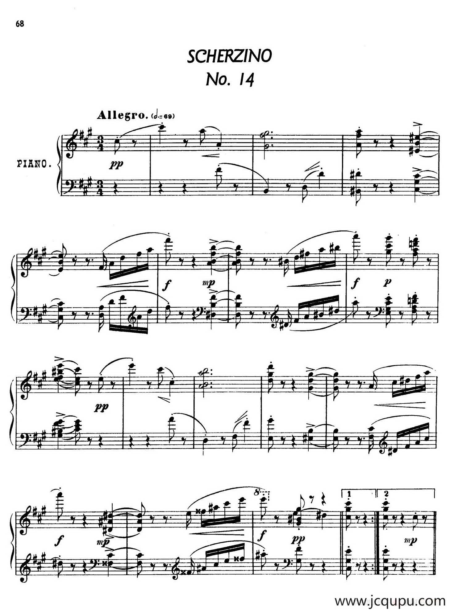 24 Characteristic Pieces Op.36（24首性格小品·14）简谱