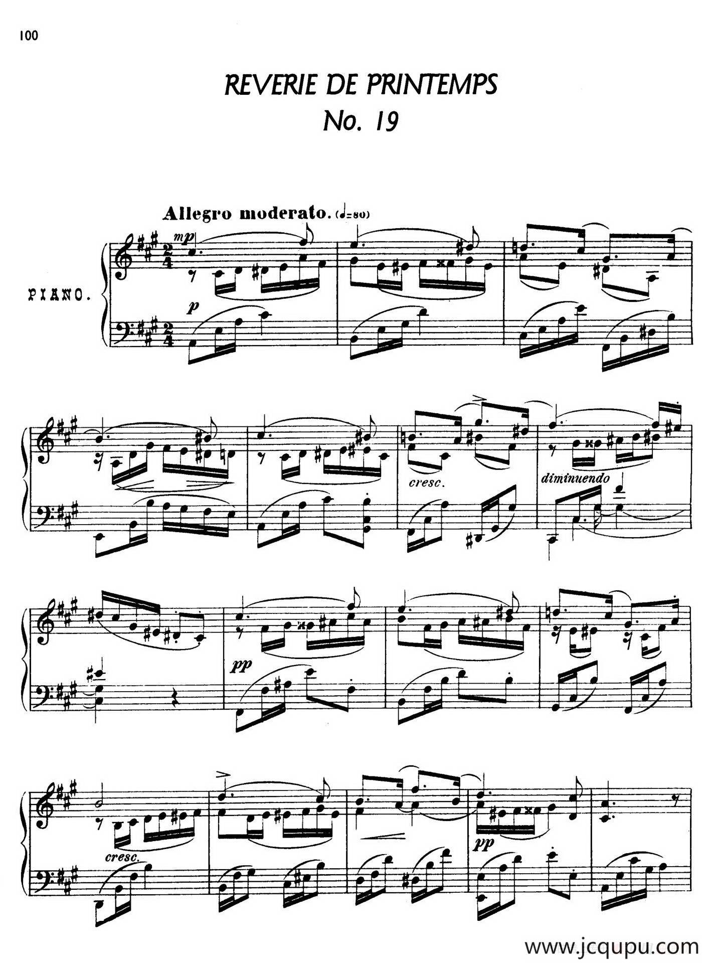 24 Characteristic Pieces Op.36（24首性格小品·19）简谱