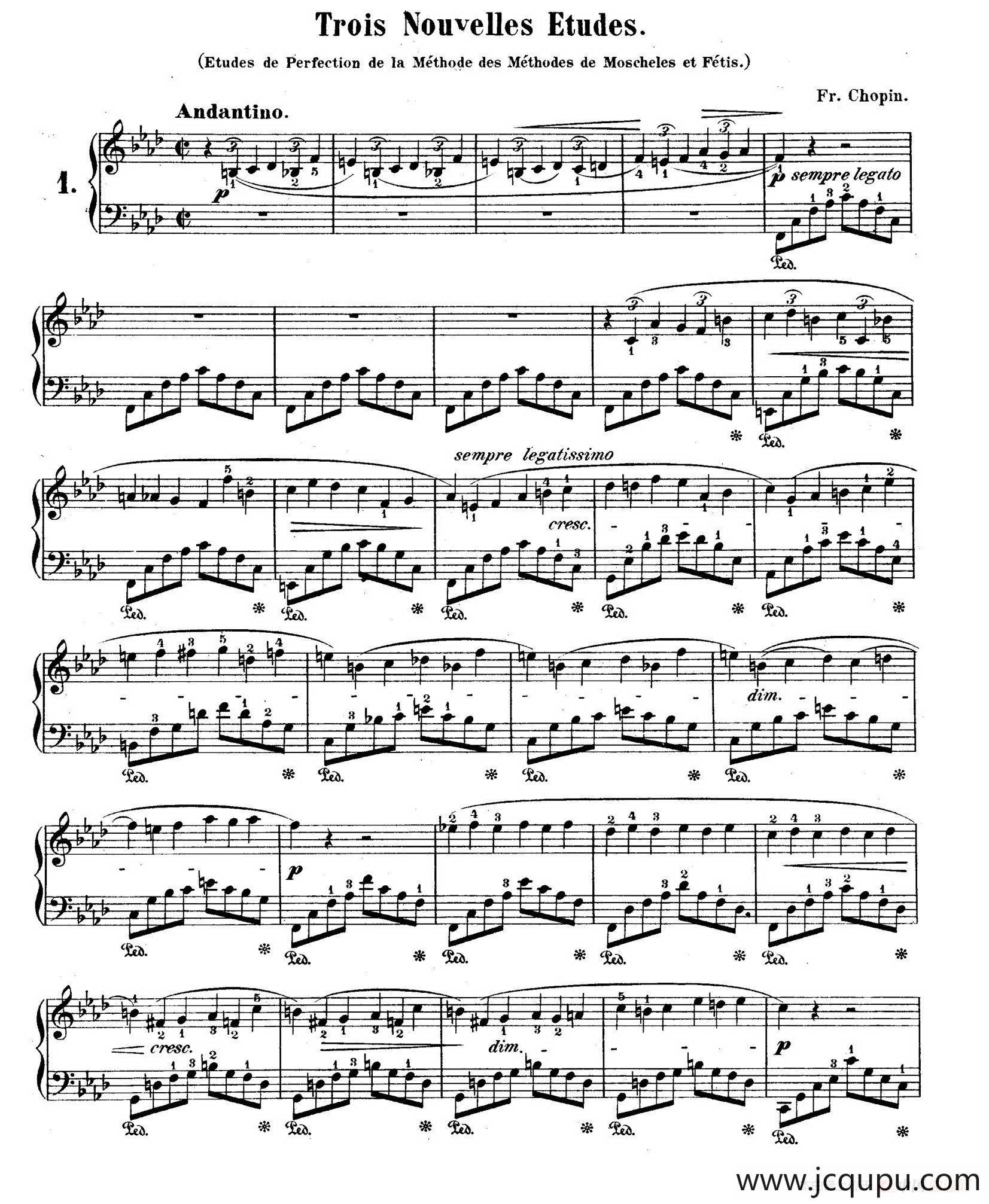 Trois Nouvelles Etudes（3首新练习曲·无编号）简谱