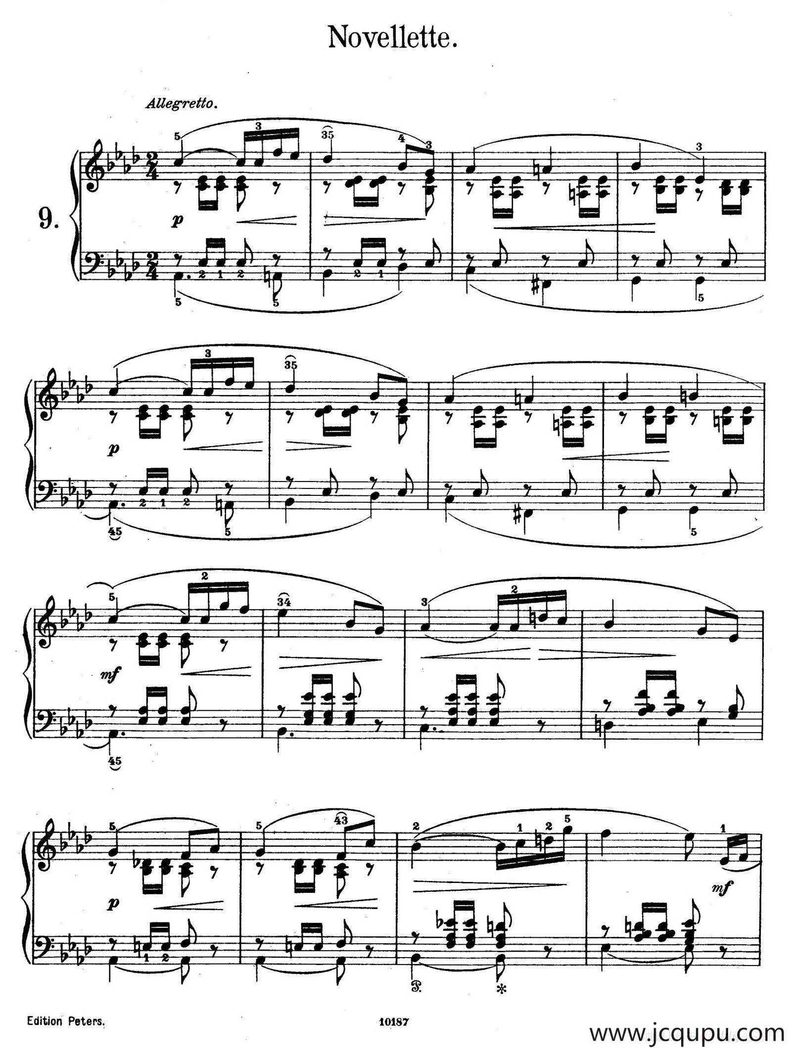 Akvareller Op.19（水彩画 9. 新事曲）简谱