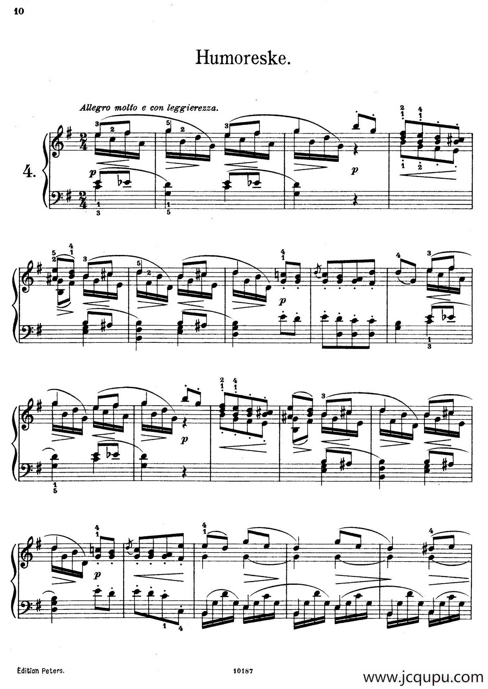 Akvareller Op.19（水彩画·4. 幽默曲）简谱