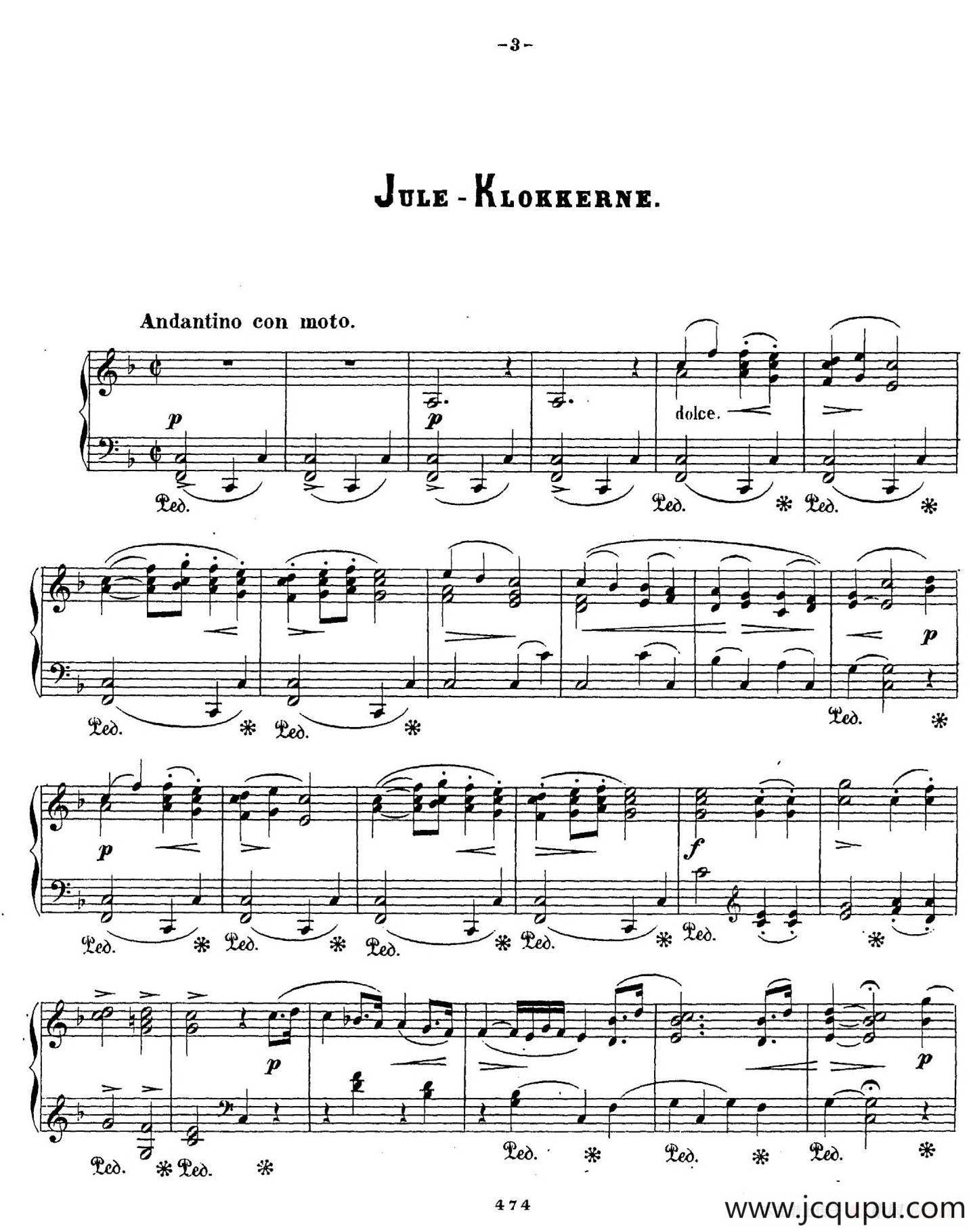 Bárnenes Juul Op.36（孩子们的圣诞夜·1. 圣诞钟声 2. 圣诞诗）简谱