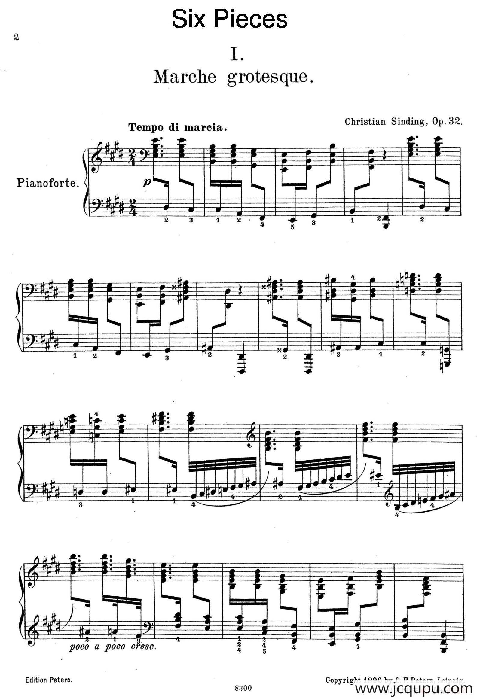 Six Pieces Op.32（6首小品·1. 怪诞进行曲）简谱