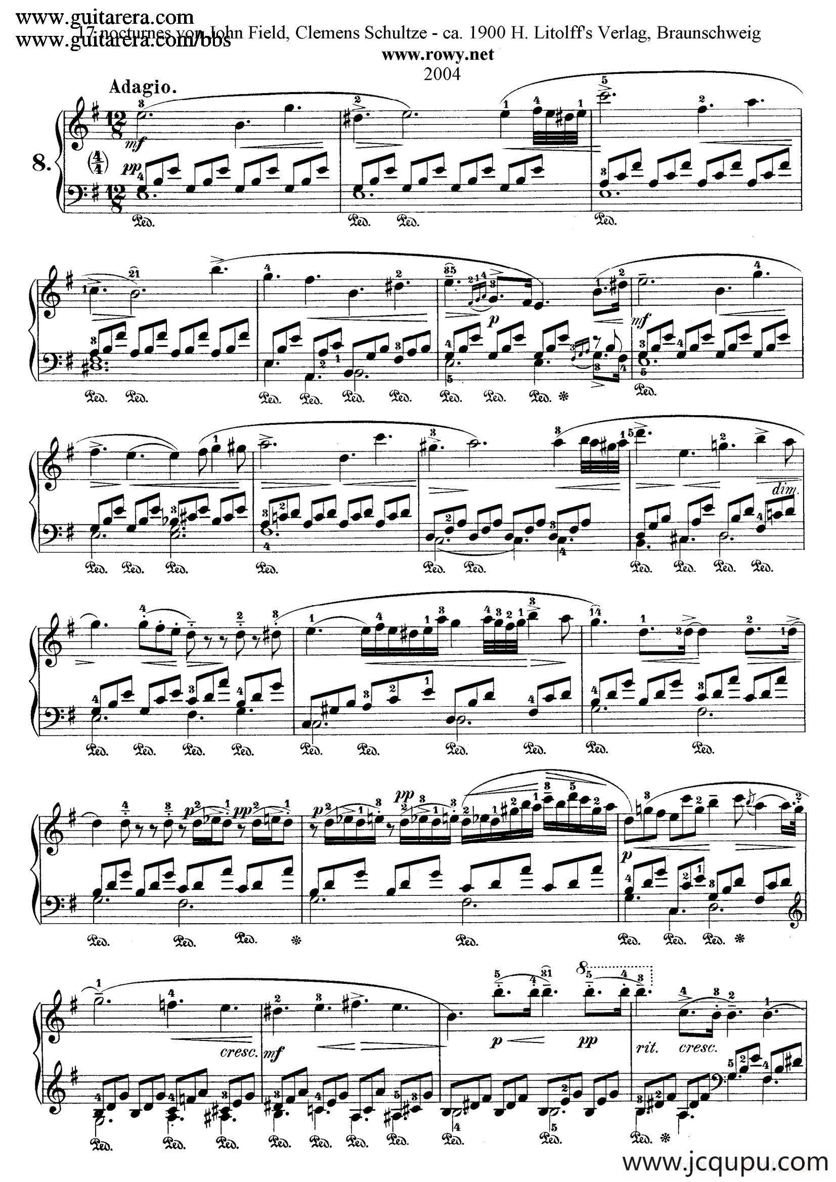 Nocturne No.8 in e Minor （e小调第八号夜曲）简谱