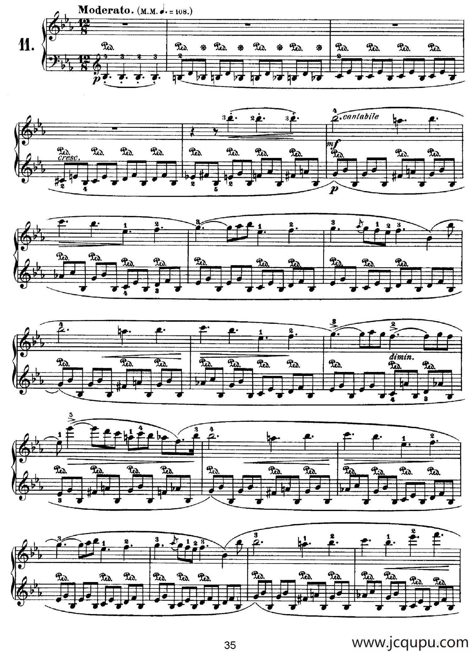 Nocturne No.11 in E-flat Major （降E大调第十一号夜曲）简谱