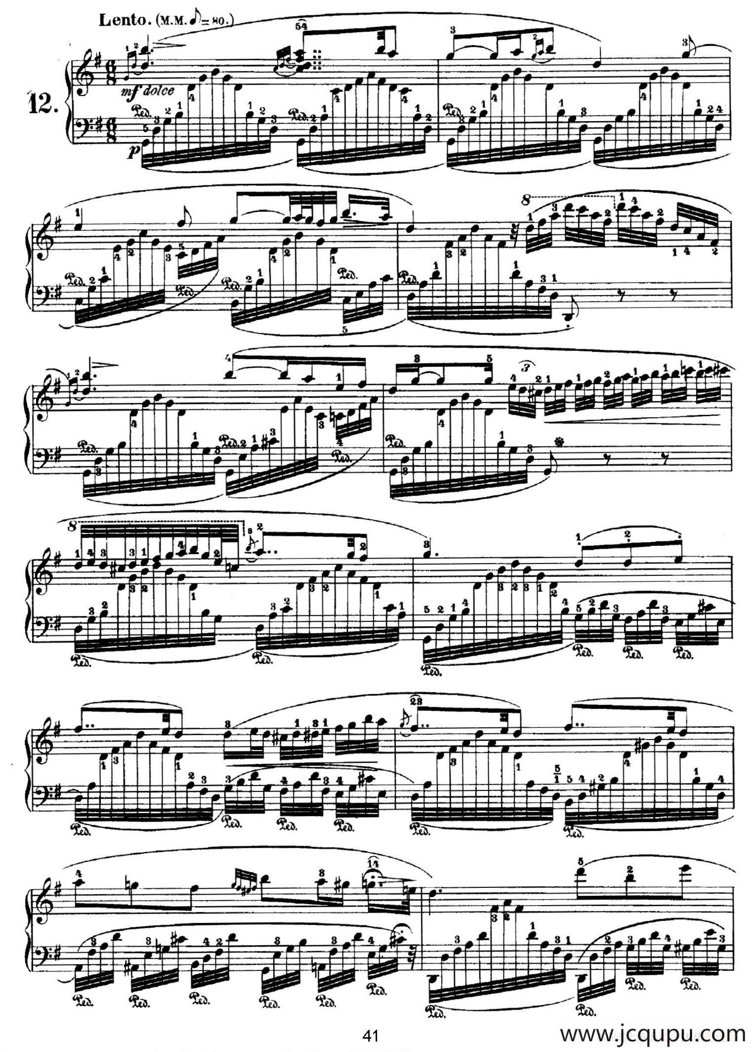 Nocturne No.12 in G Major （G大调第十二号夜曲）简谱