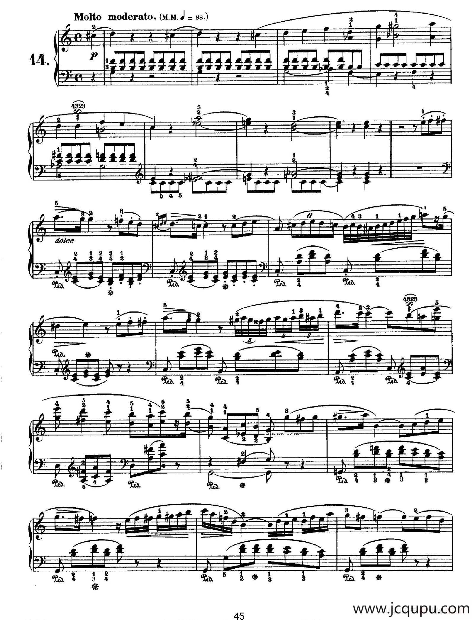 Nocturne No.14 in C Major（C大调第十四号夜曲）简谱