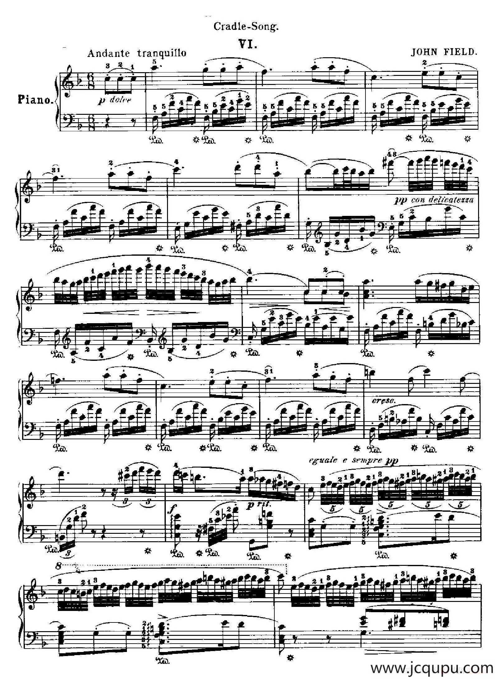 Nocturne No.6 in F Major（F大调第六号夜曲）简谱