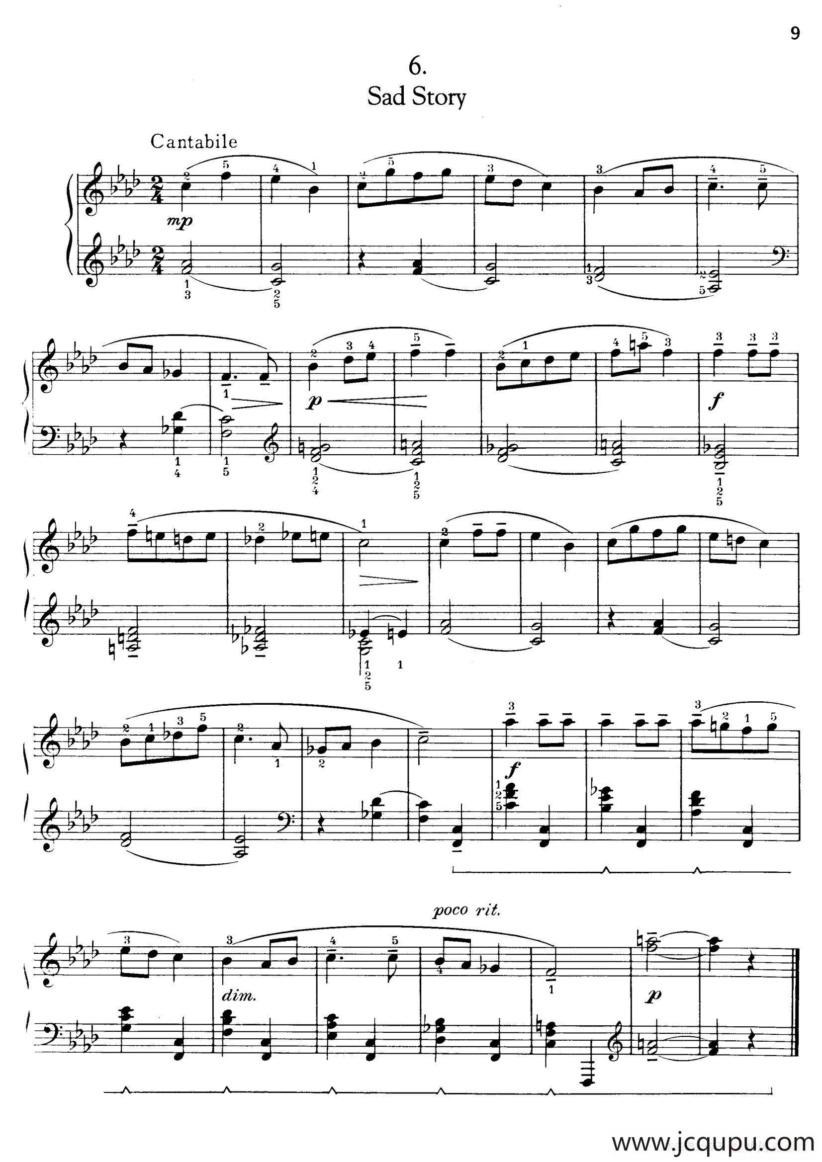 Thirty Pieces For Children Op.27（30首儿童钢琴曲 6—10）简谱