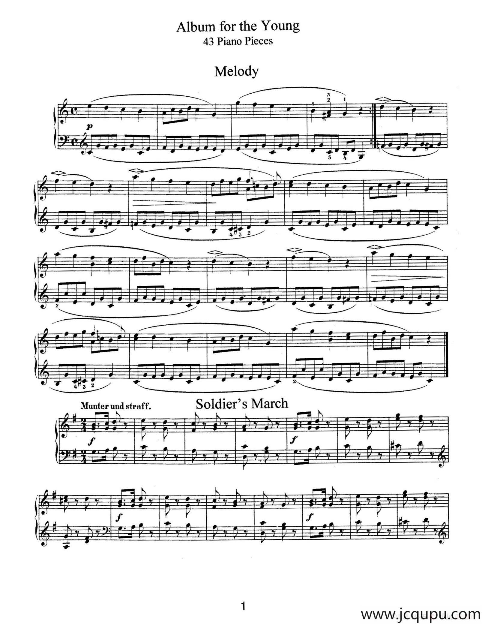 Album für die Jugend Op.68（儿童钢琴曲集）简谱