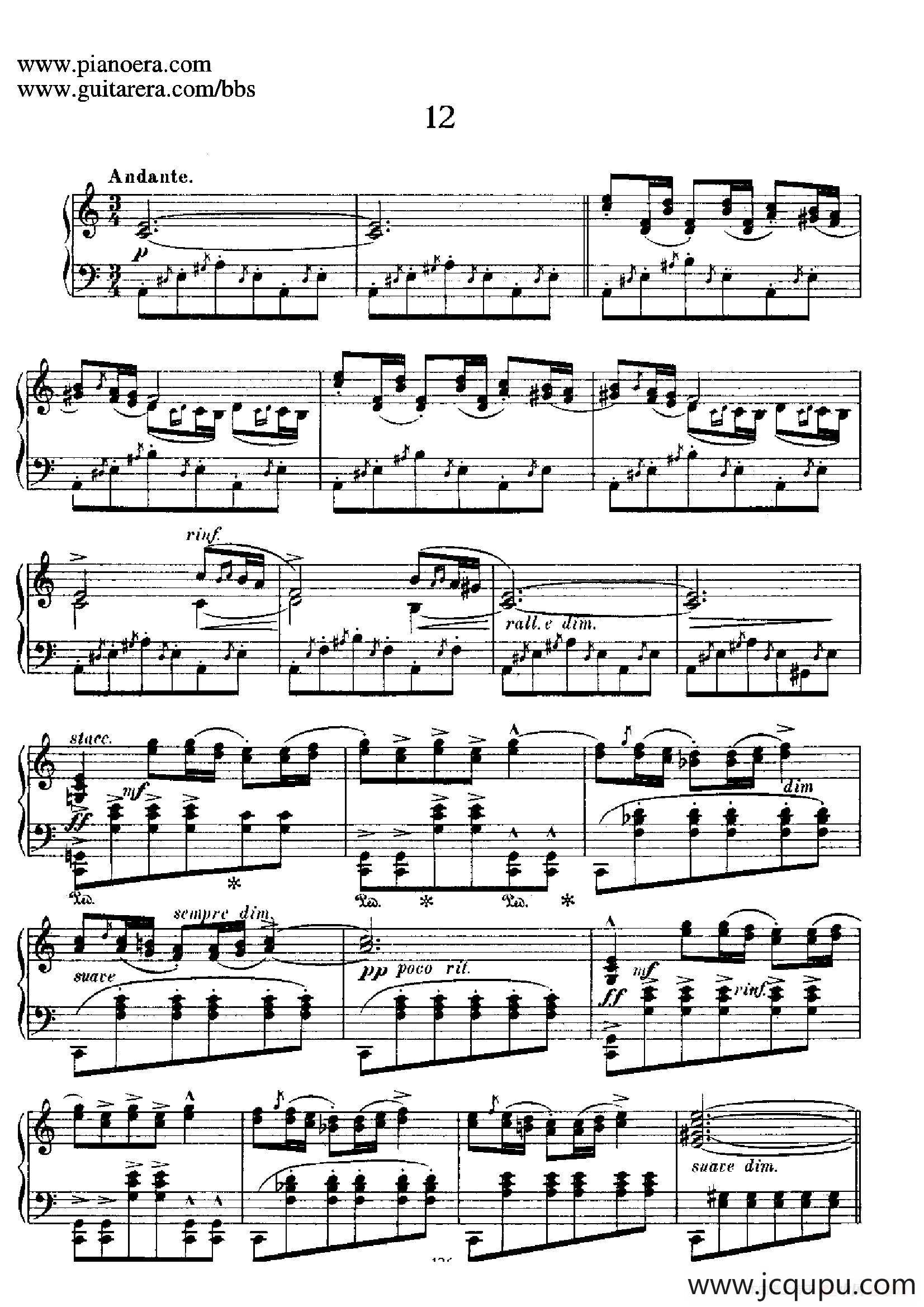 12 Spanish Danses Op.37（12首西班牙舞曲·12）简谱