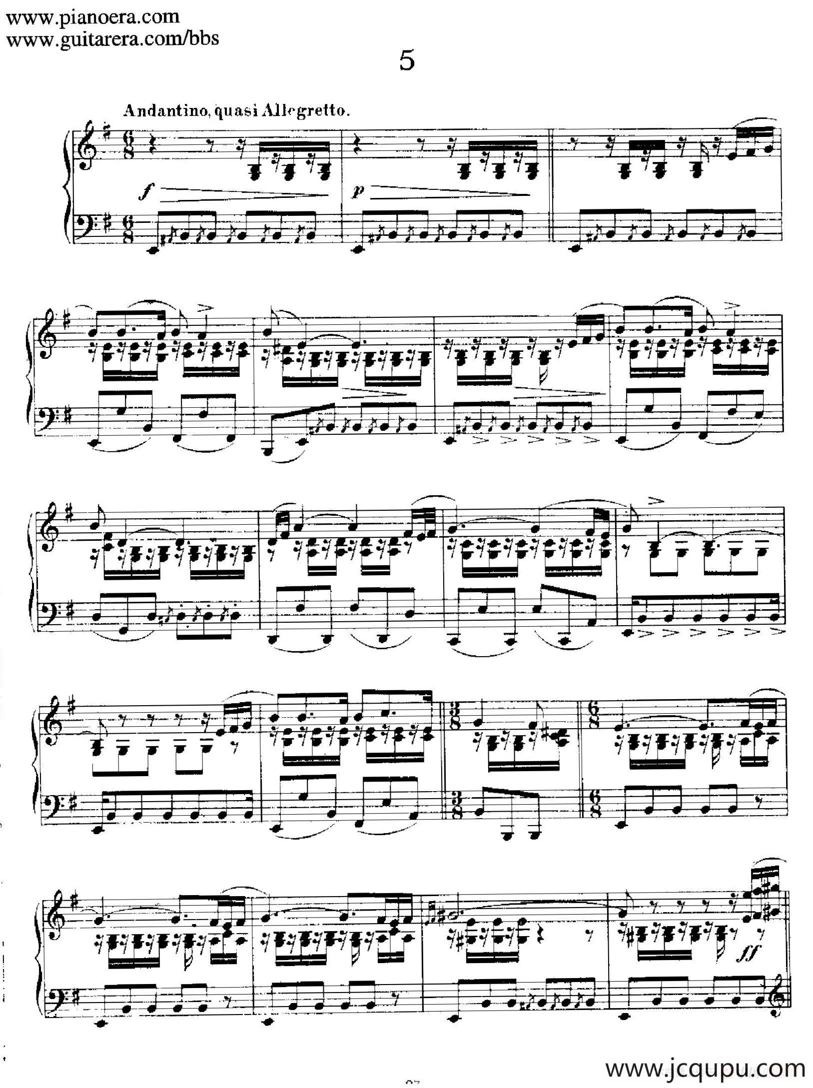 12 Spanish Danses Op.37（12首西班牙舞曲·5）简谱