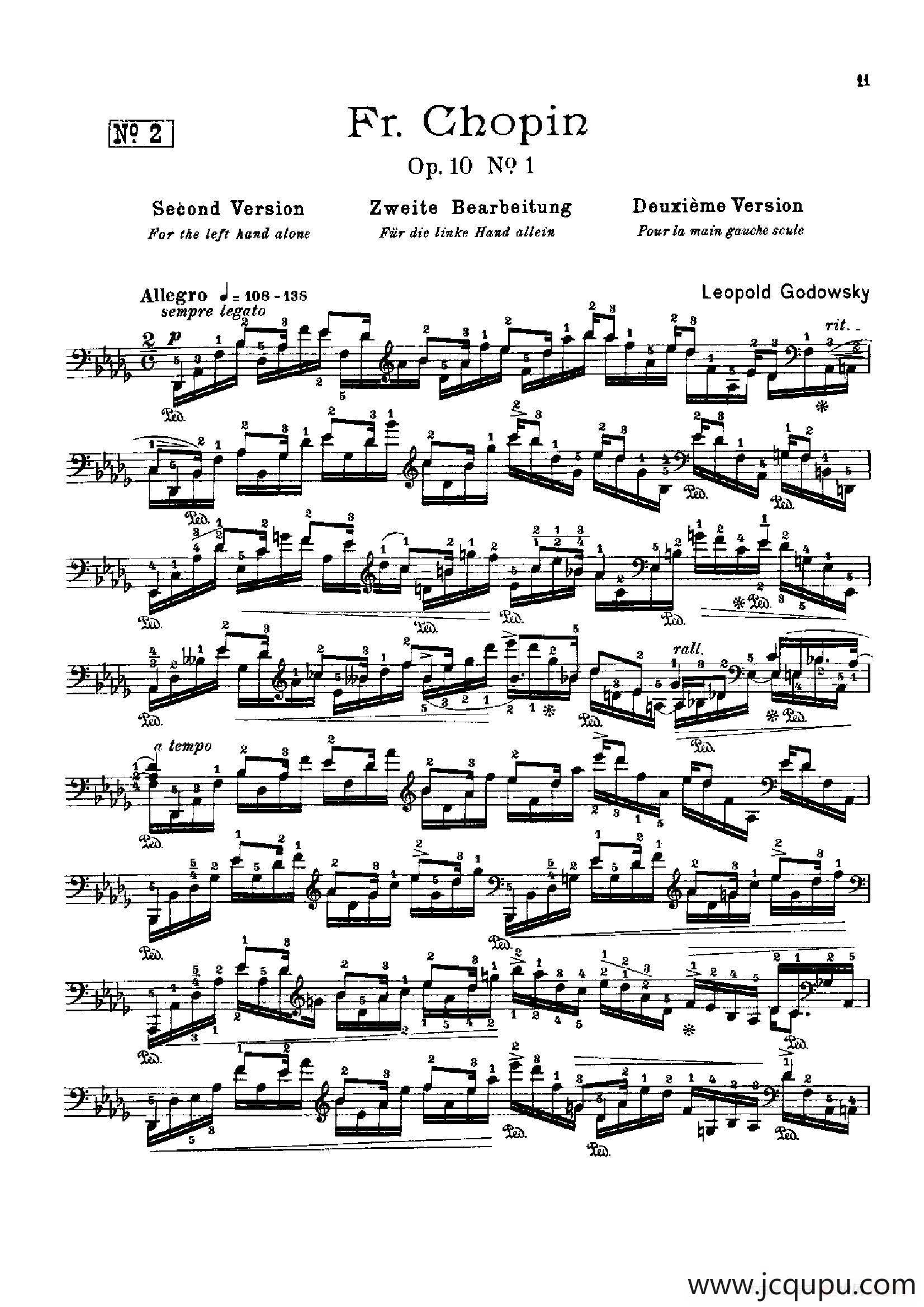 53首以肖邦练习曲为素材而作的练习曲（No.2）简谱