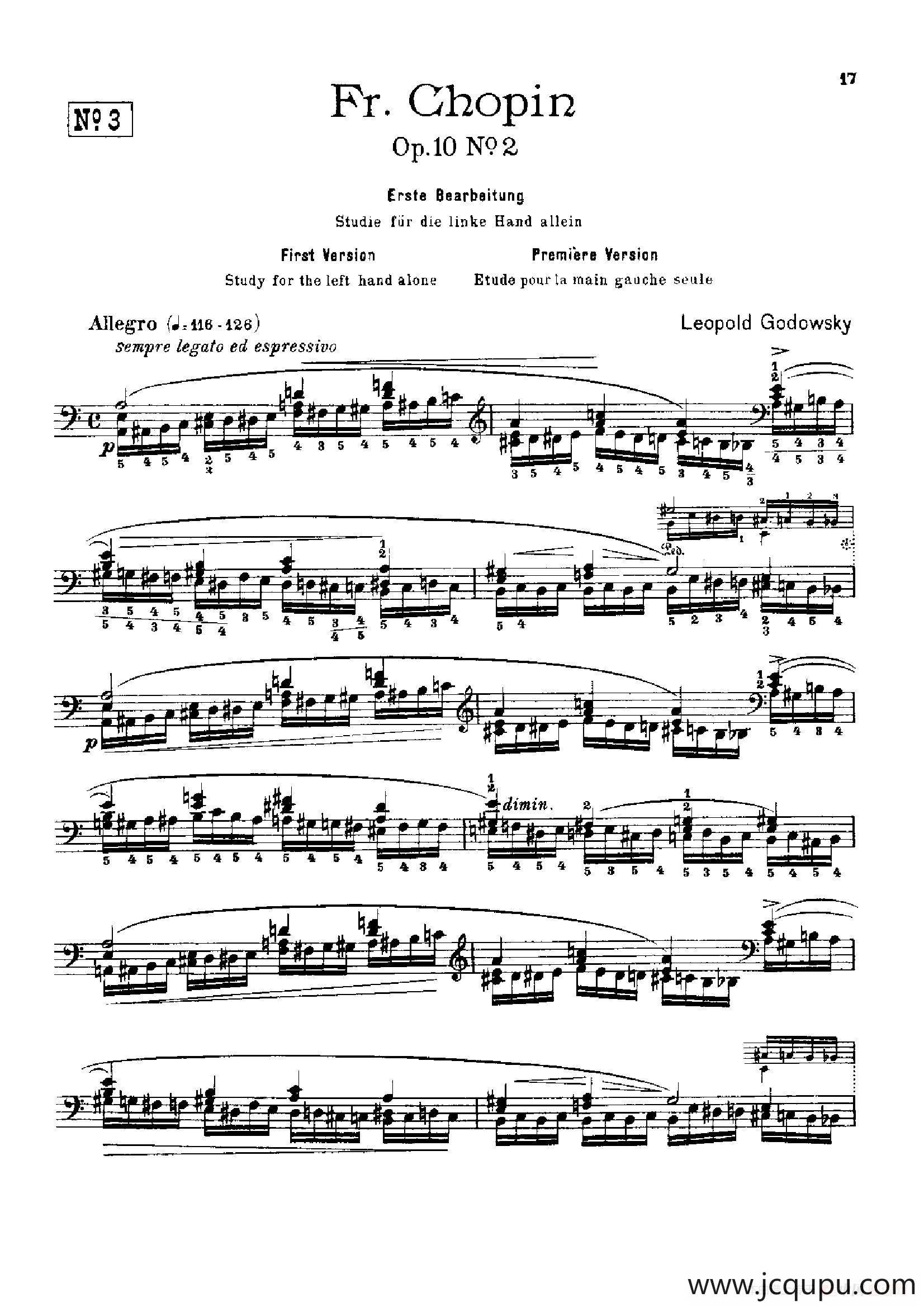 53首以肖邦练习曲为素材而作的练习曲（No.3）简谱