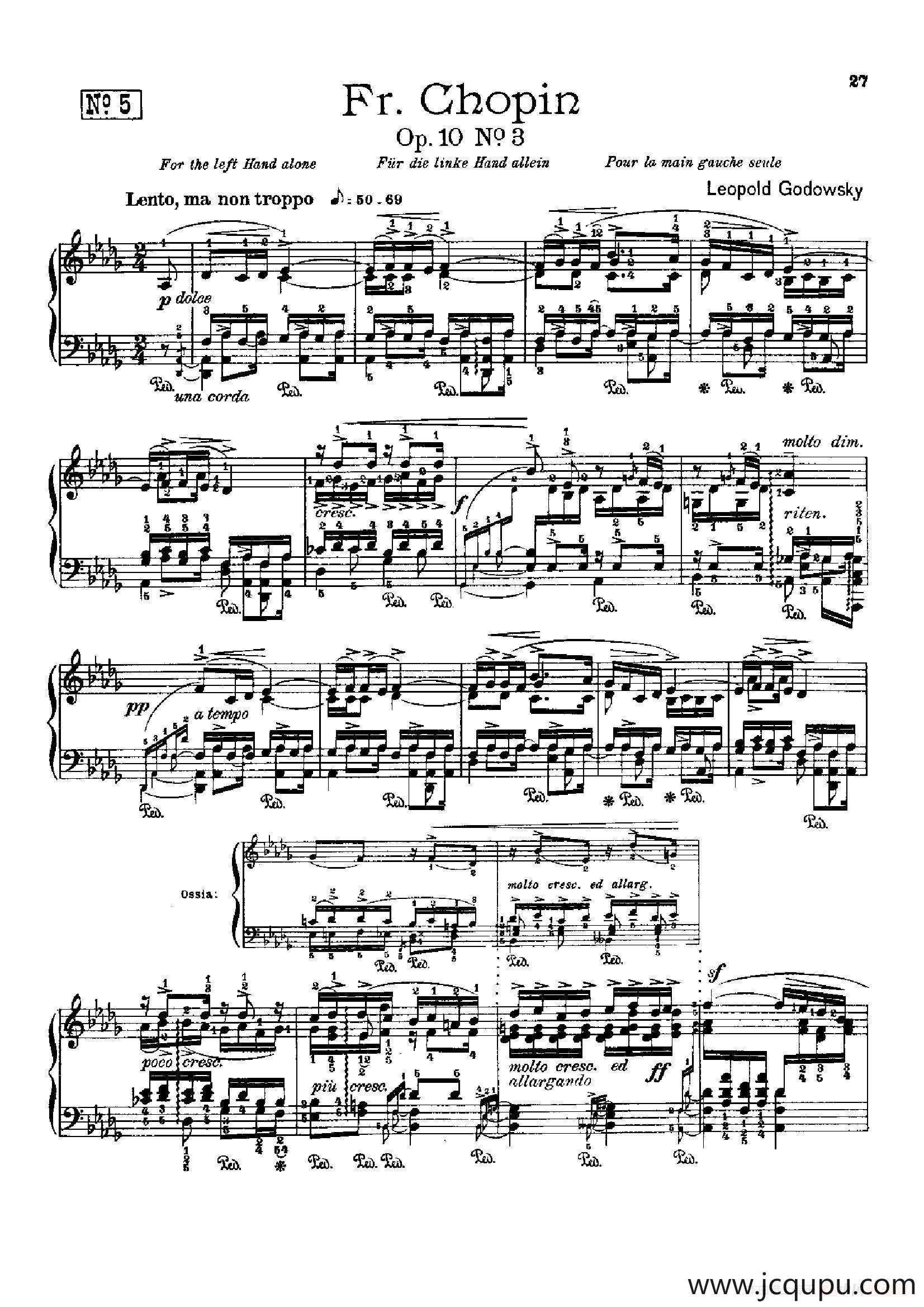 53首以肖邦练习曲为素材而作的练习曲（No.5）简谱