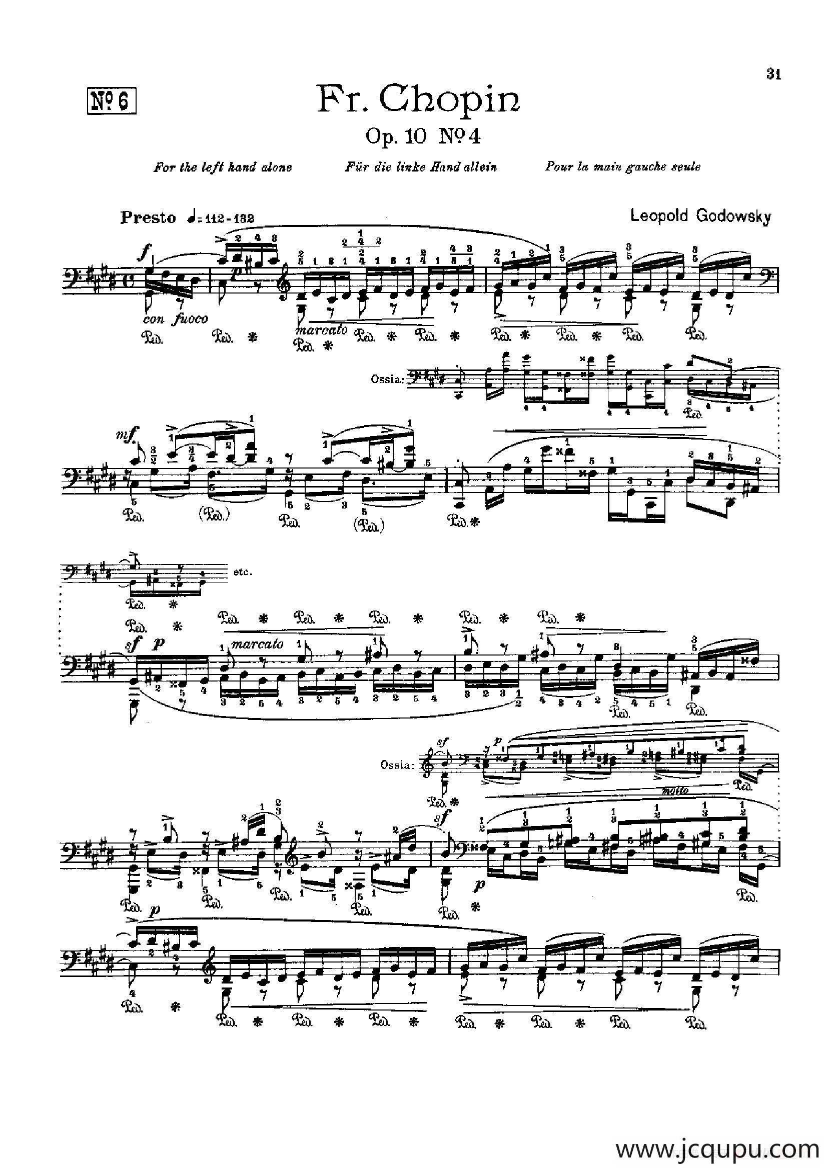 53首以肖邦练习曲为素材而作的练习曲（No.6）简谱