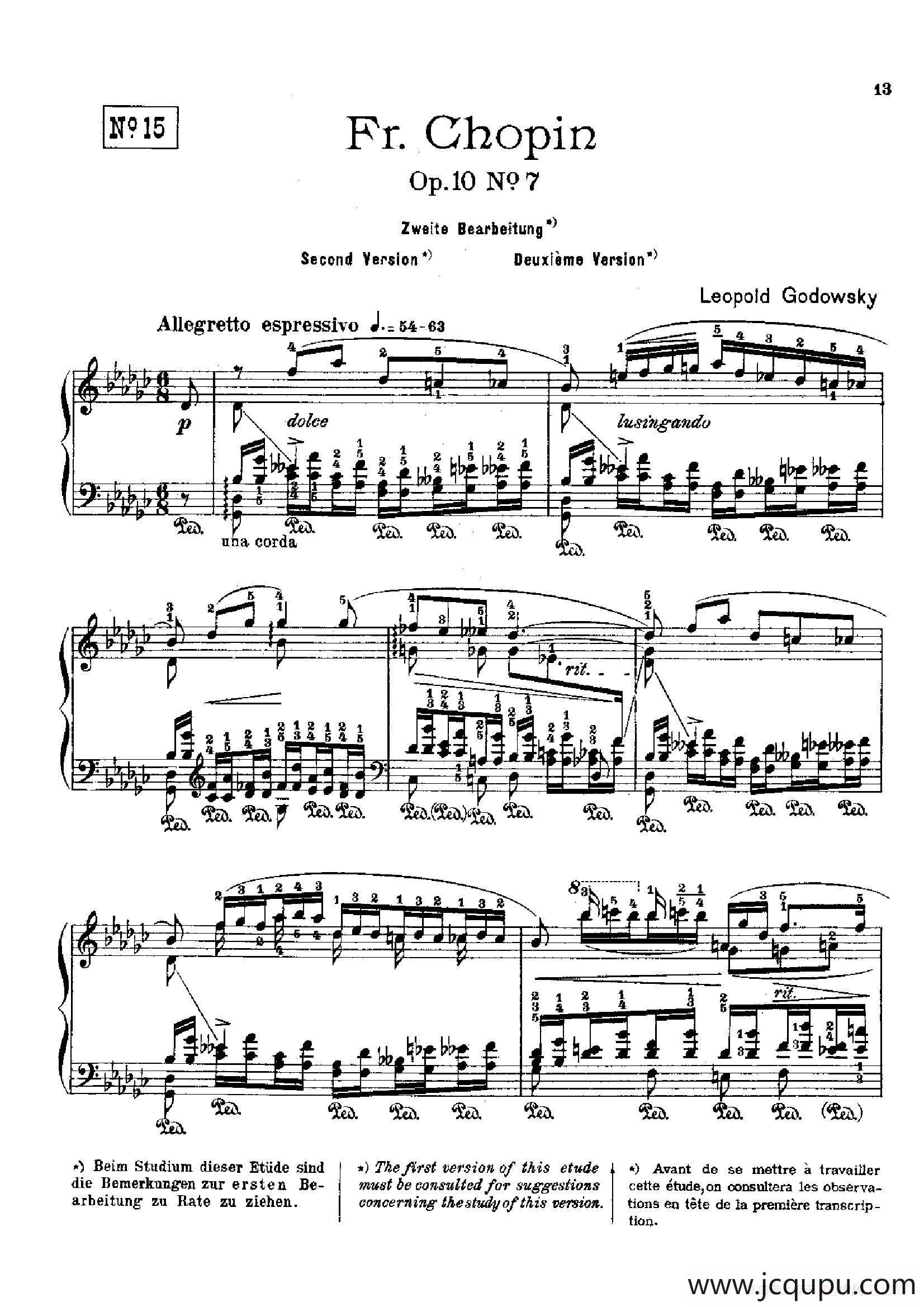 53首以肖邦练习曲为素材而作的练习曲（No.15）简谱