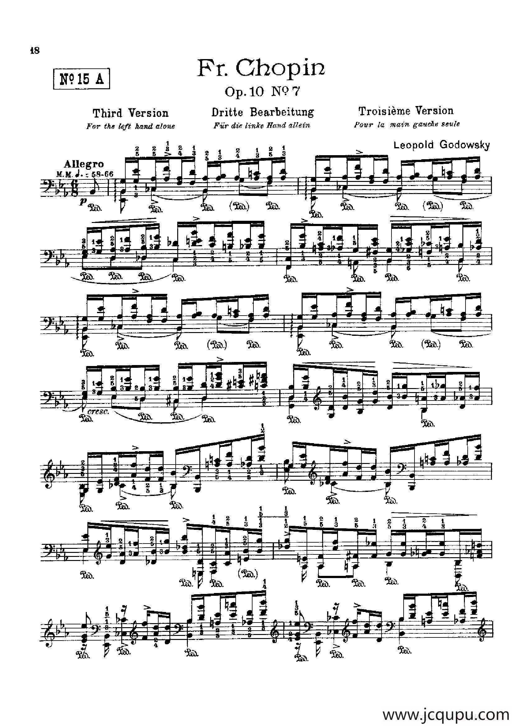 53首以肖邦练习曲为素材而作的练习曲（No.15A）简谱