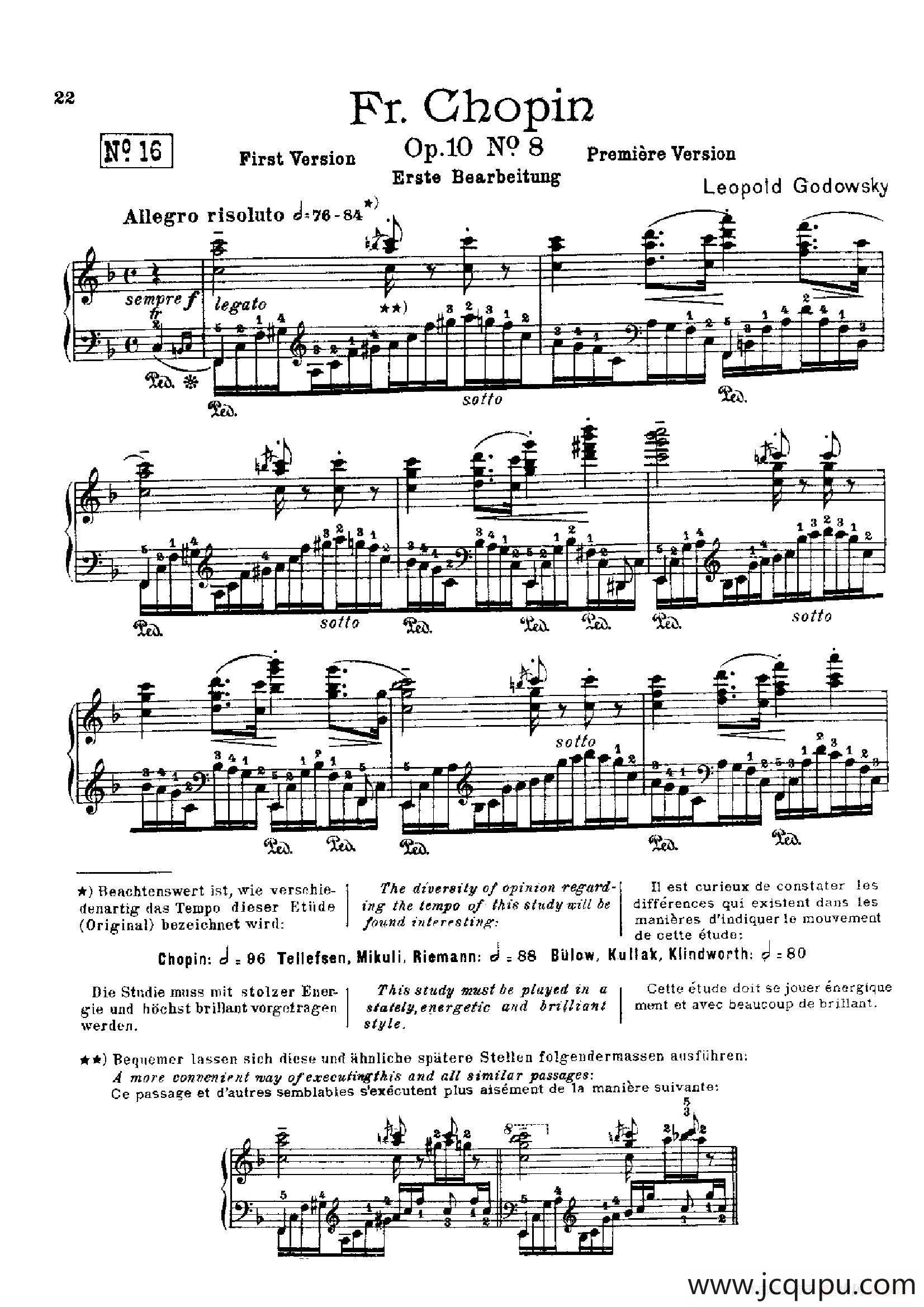 53首以肖邦练习曲为素材而作的练习曲（No.16）简谱