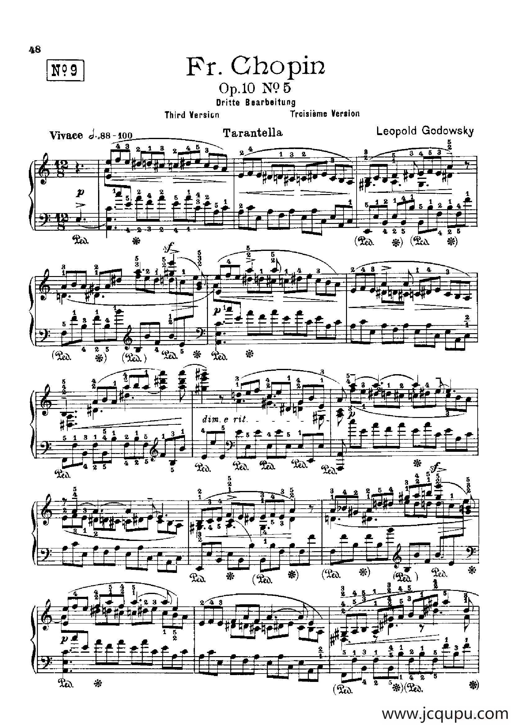 53首以肖邦练习曲为素材而作的练习曲（No.9）简谱