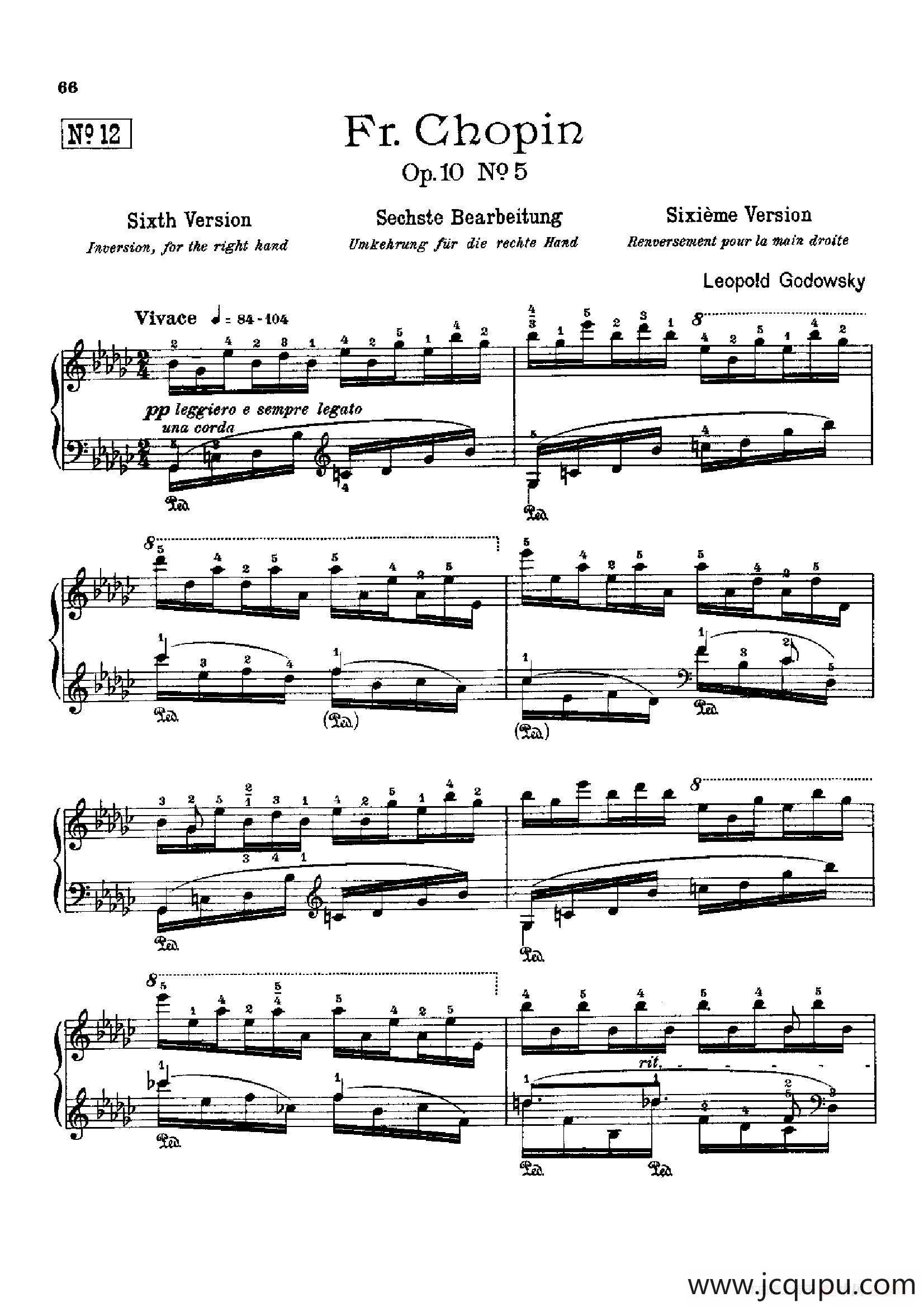 53首以肖邦练习曲为素材而作的练习曲（No.12）简谱