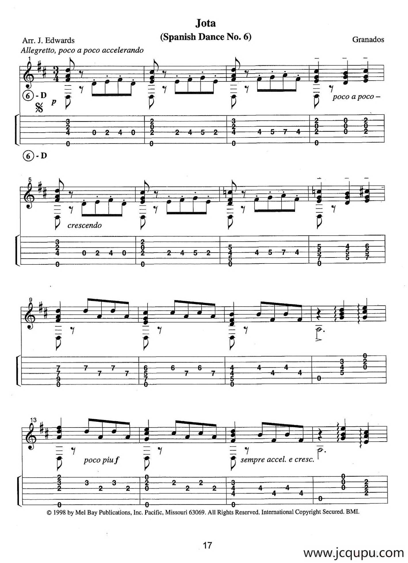 古典吉他：From the Dance（Jota）简谱