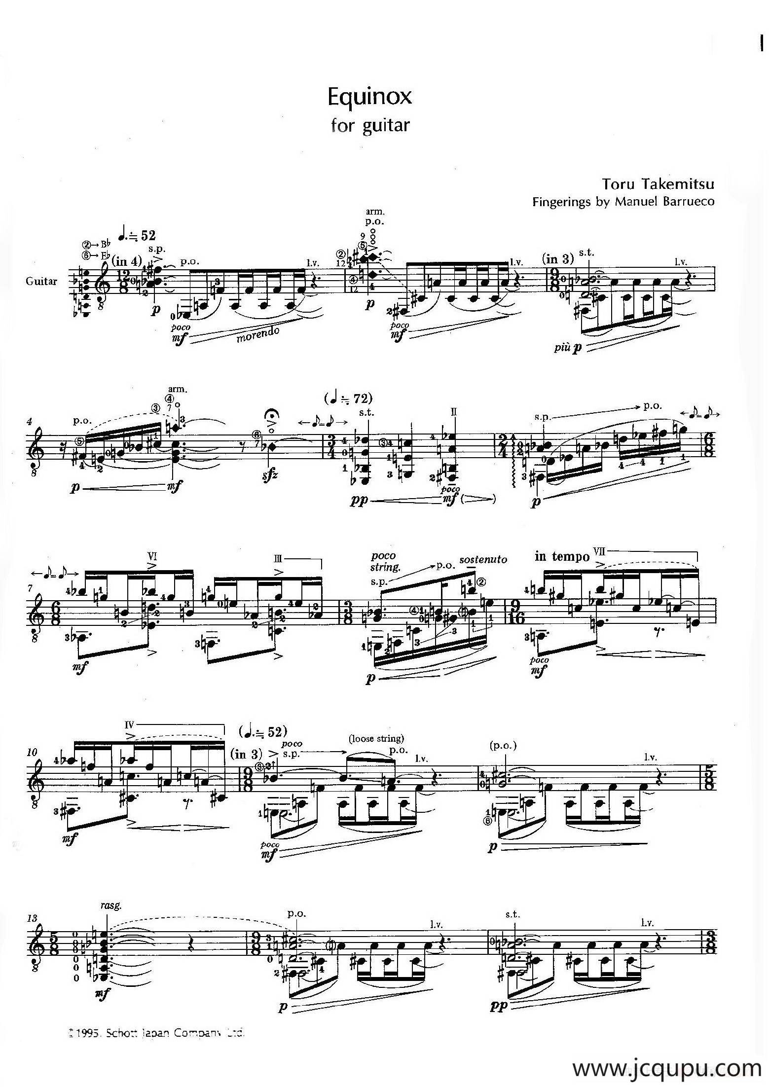 Equinox（古典吉他）简谱