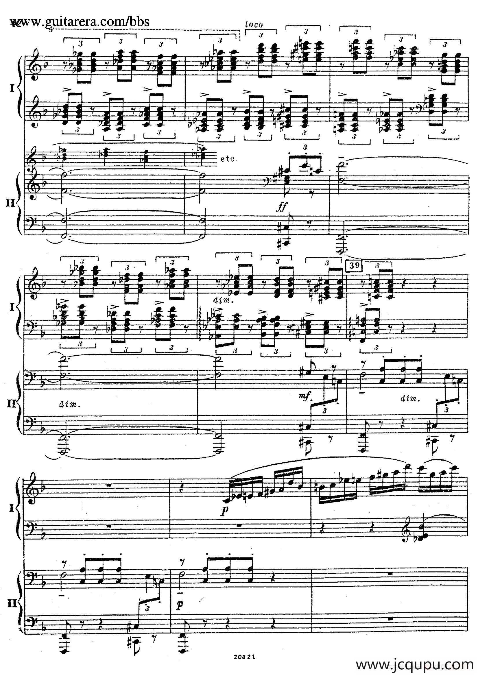 Rhapsody On A Theme Of Paganini Op.43（帕格尼尼主题狂想曲·双钢琴）（P41——60）简谱