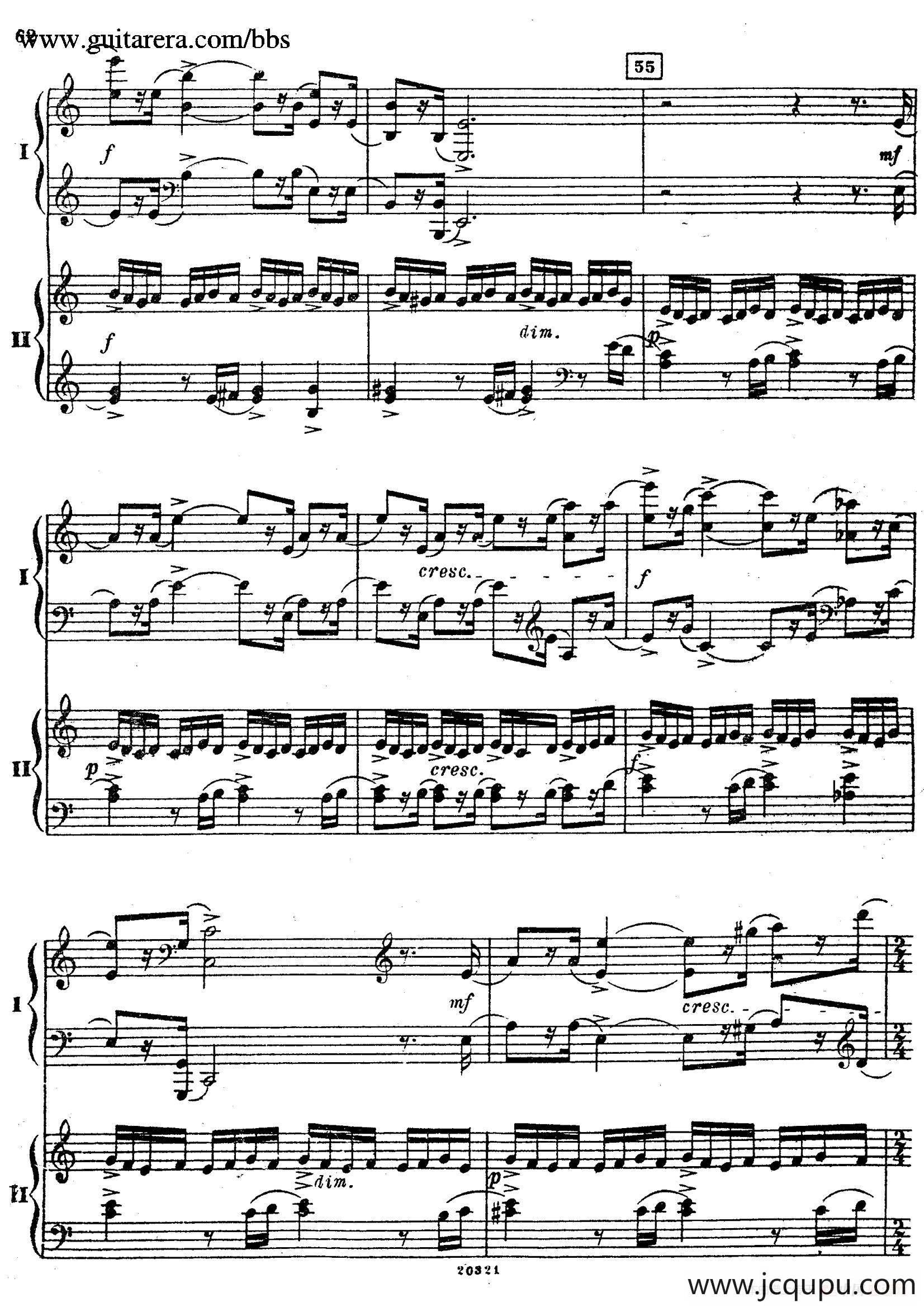 Rhapsody On A Theme Of Paganini Op.43（帕格尼尼主题狂想曲·双钢琴）（P61——87）简谱