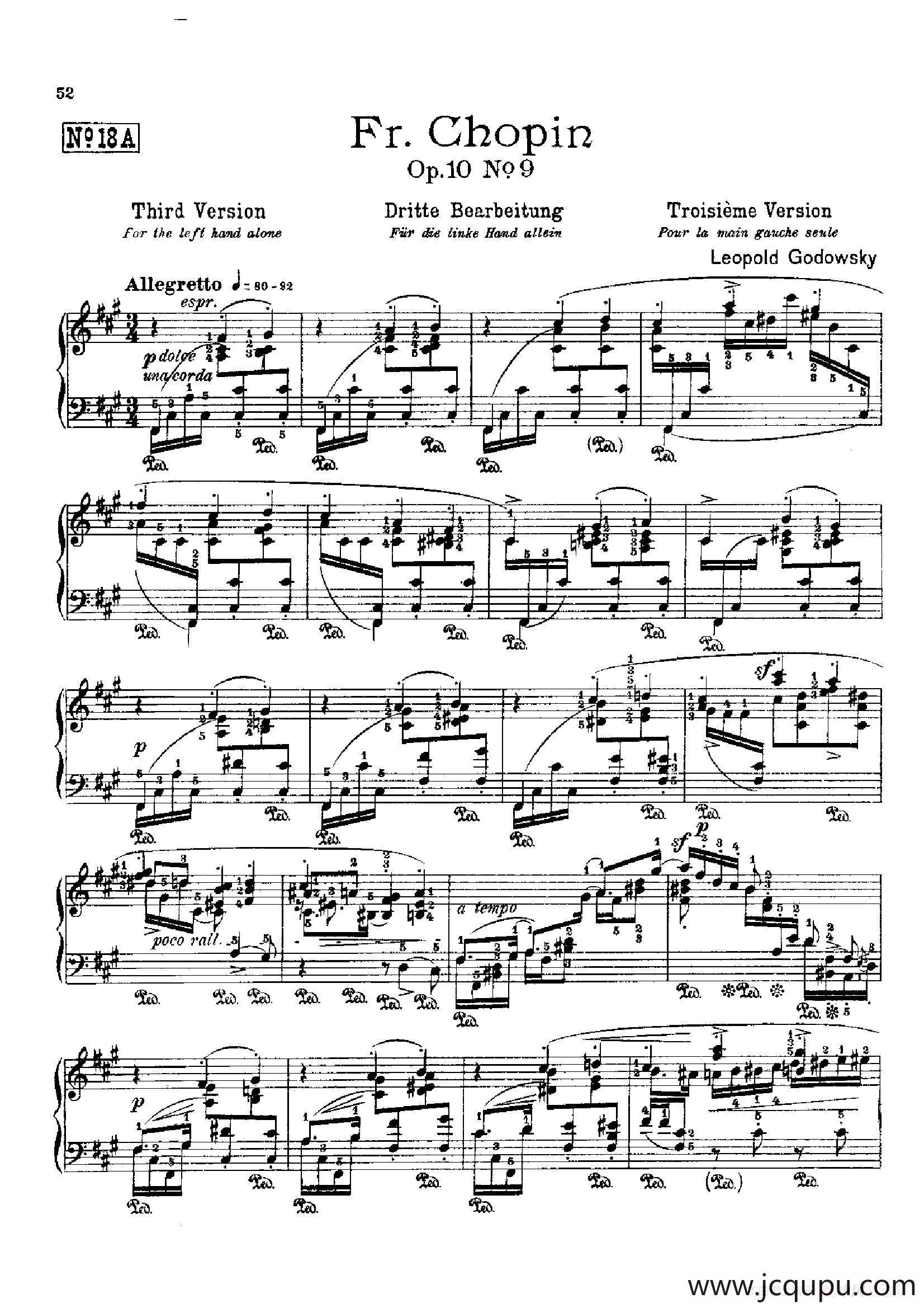 53首以肖邦练习曲为素材而作的练习曲（No.18A）简谱