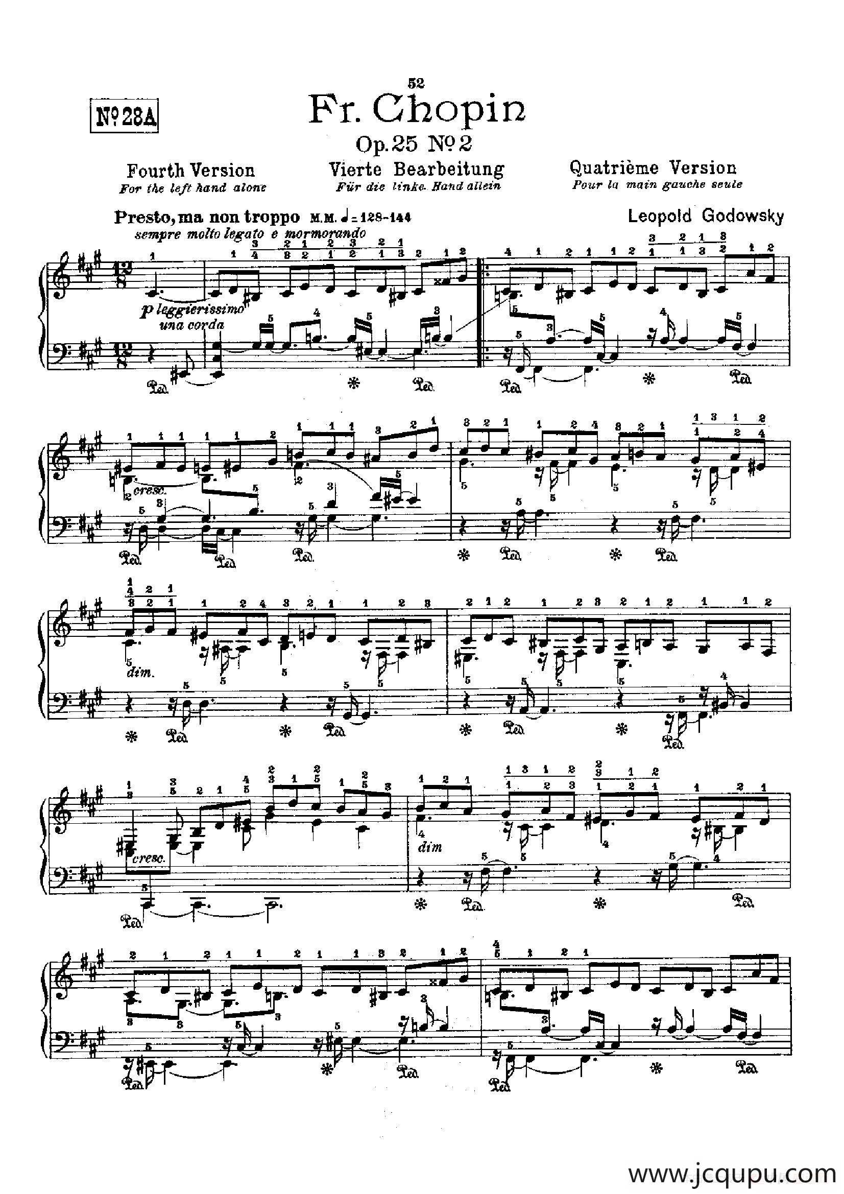 53首以肖邦练习曲为素材而作的练习曲（No.28A）简谱