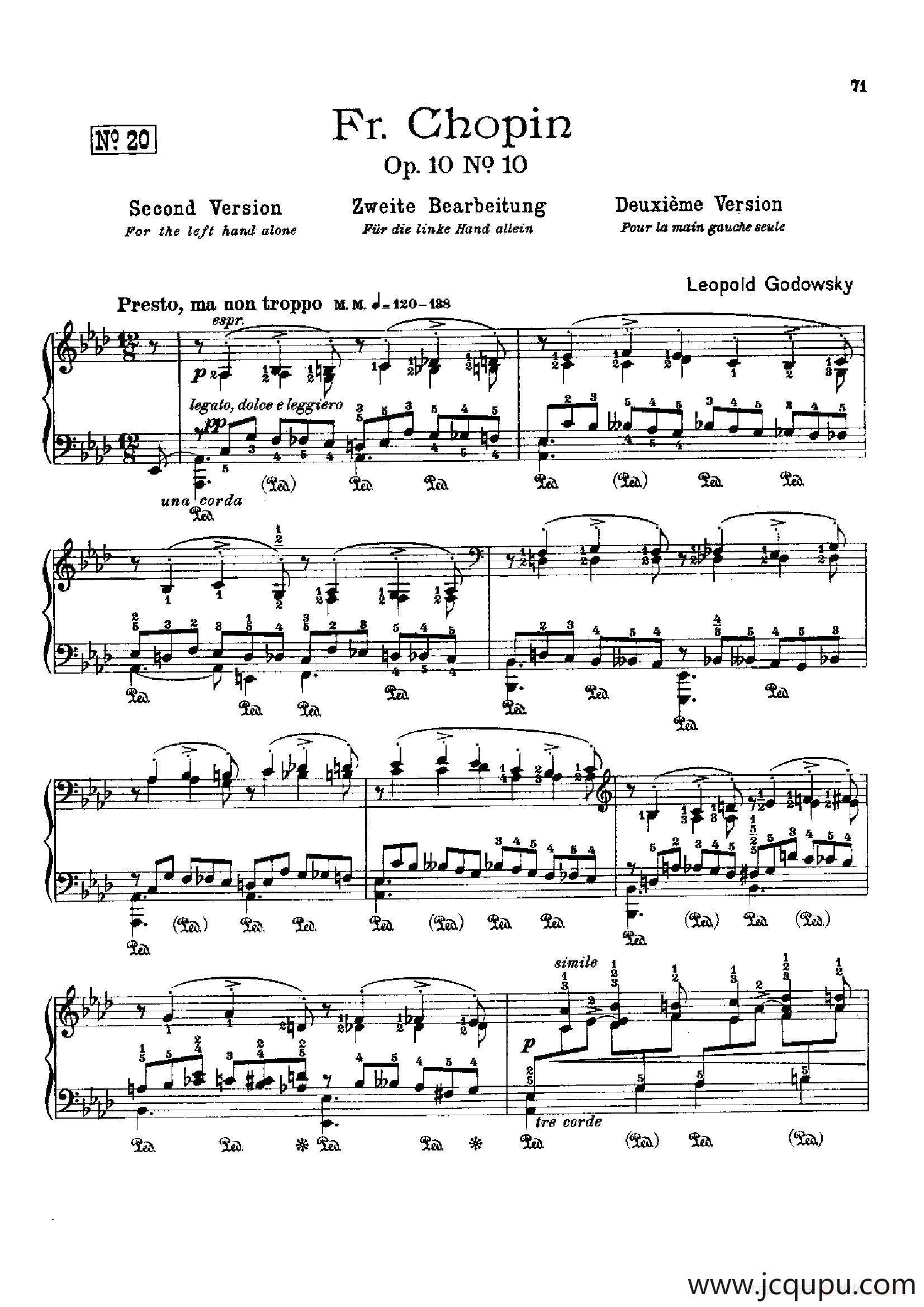 53首以肖邦练习曲为素材而作的练习曲（No.20）简谱