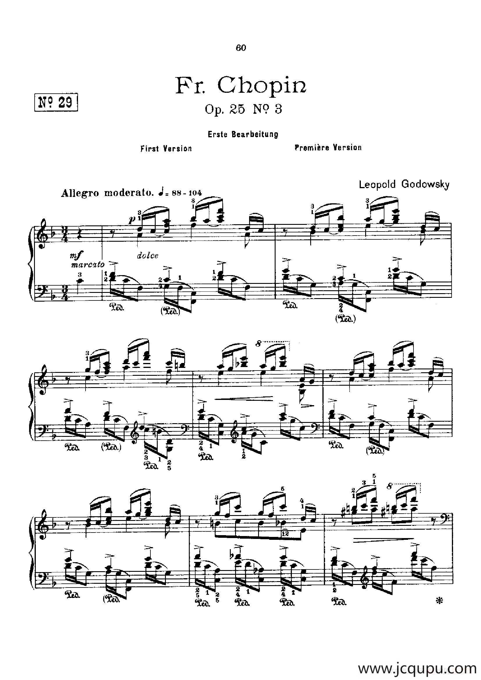 53首以肖邦练习曲为素材而作的练习曲（No.29）简谱