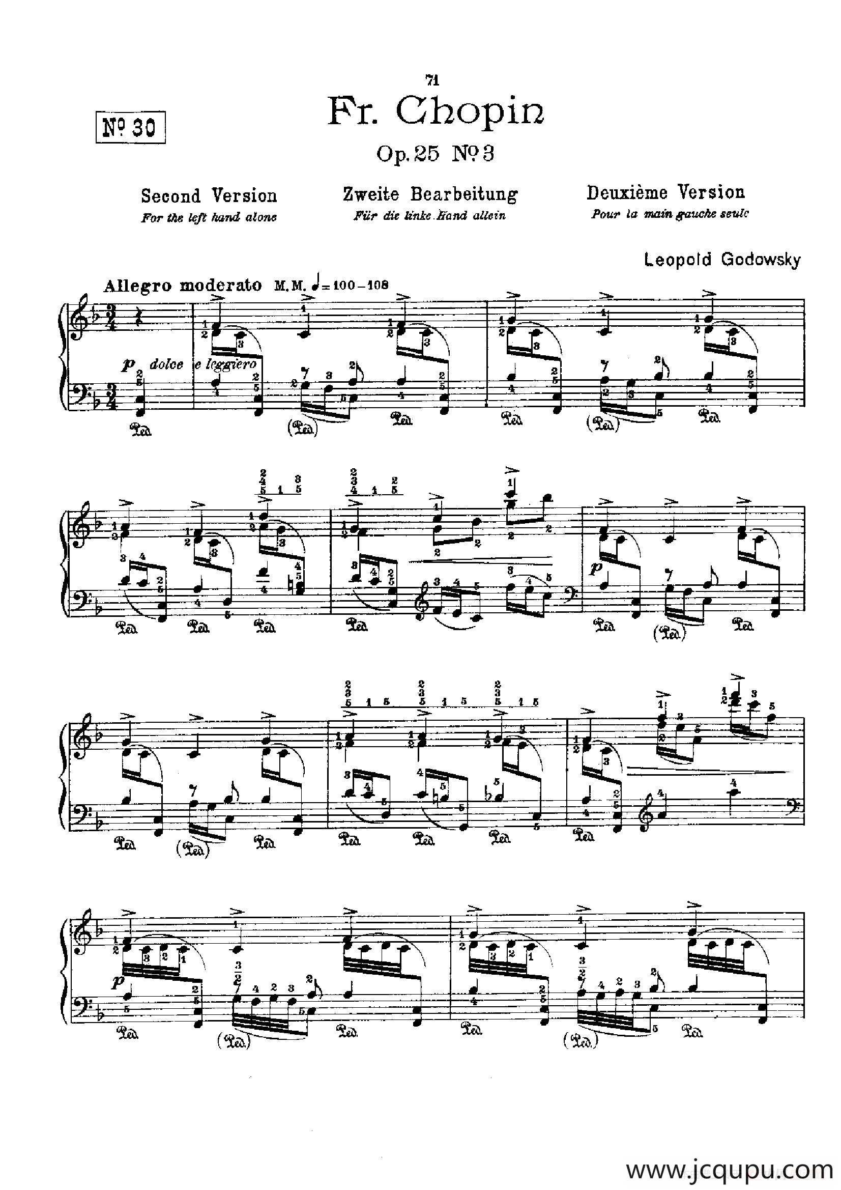 53首以肖邦练习曲为素材而作的练习曲（No.30）简谱