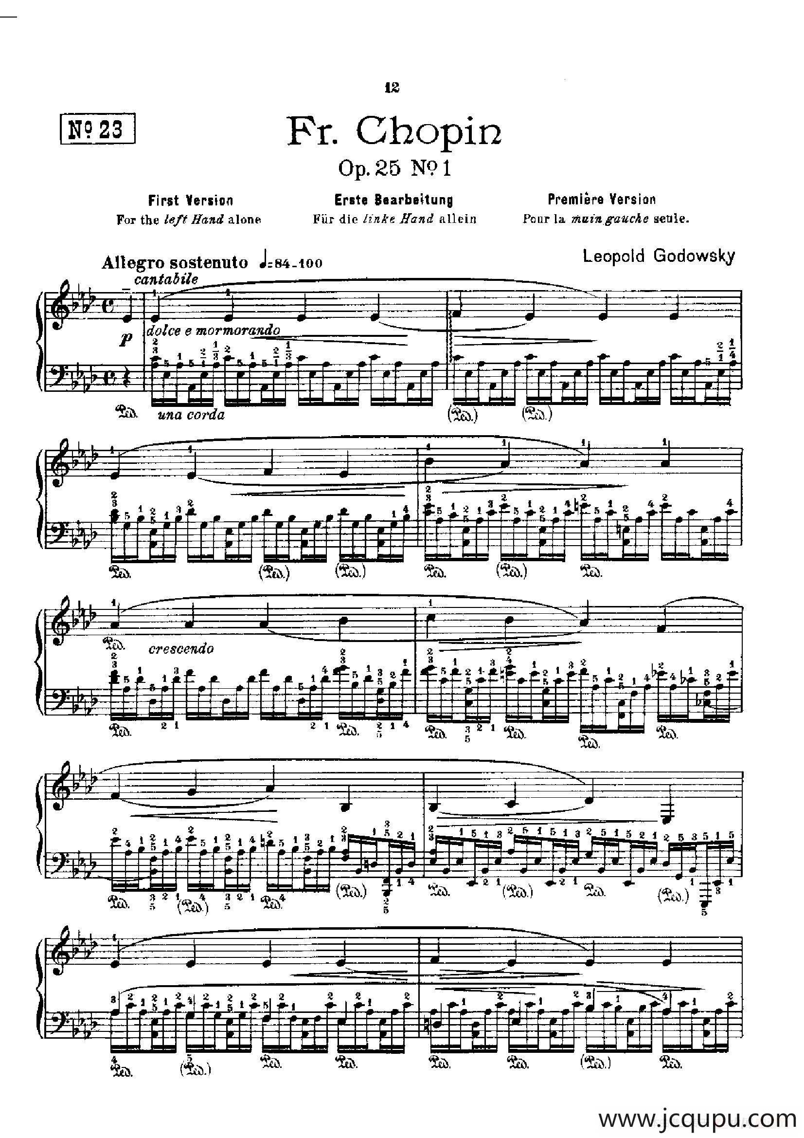 53首以肖邦练习曲为素材而作的练习曲（No.23）简谱