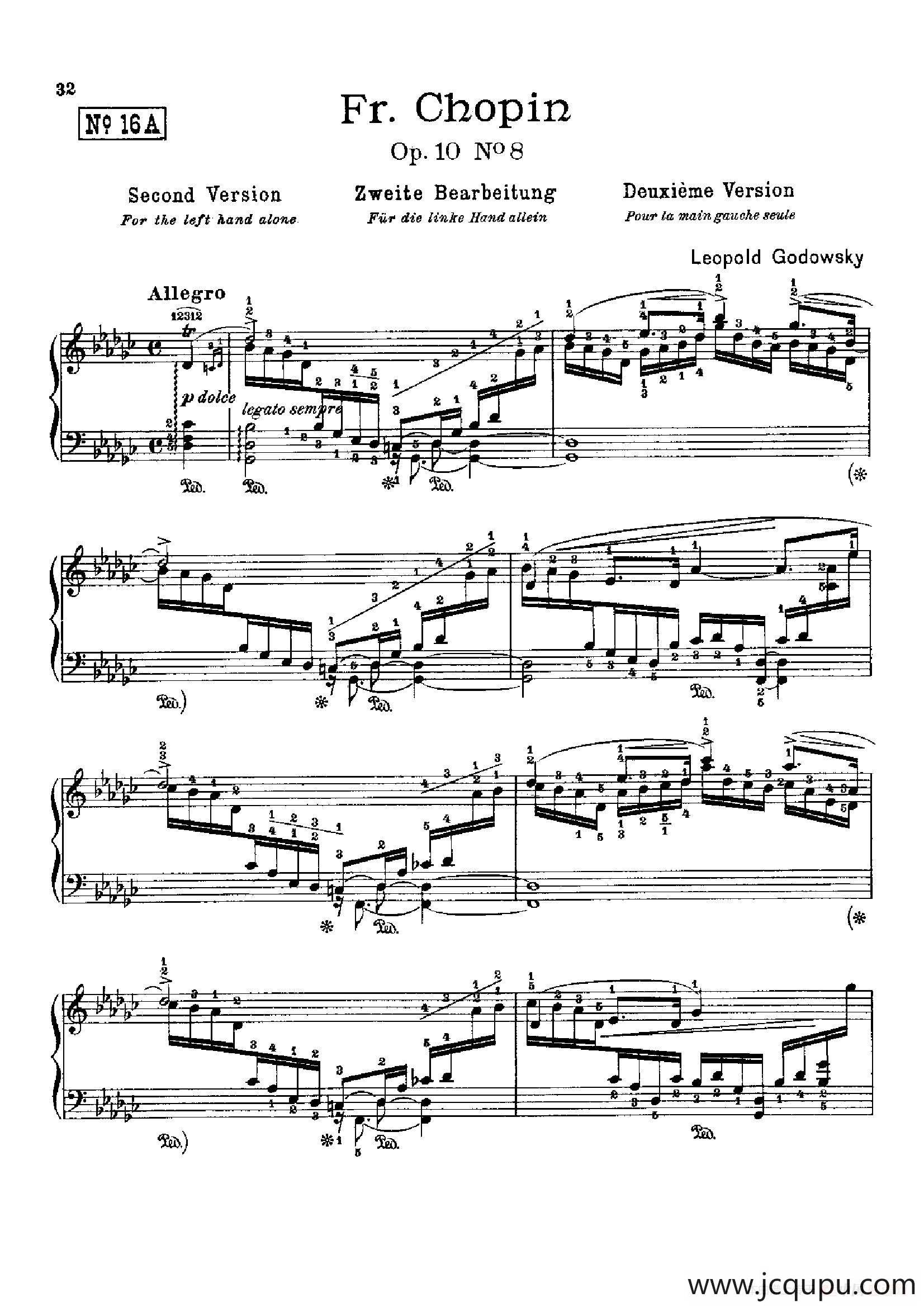 53首以肖邦练习曲为素材而作的练习曲（No.16A）简谱