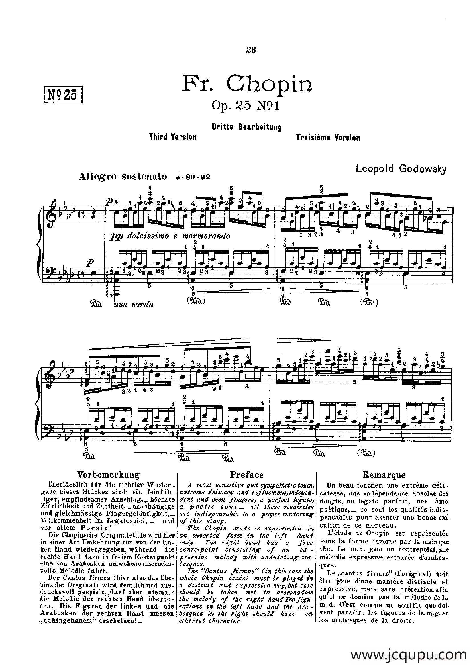 53首以肖邦练习曲为素材而作的练习曲（No.25）简谱