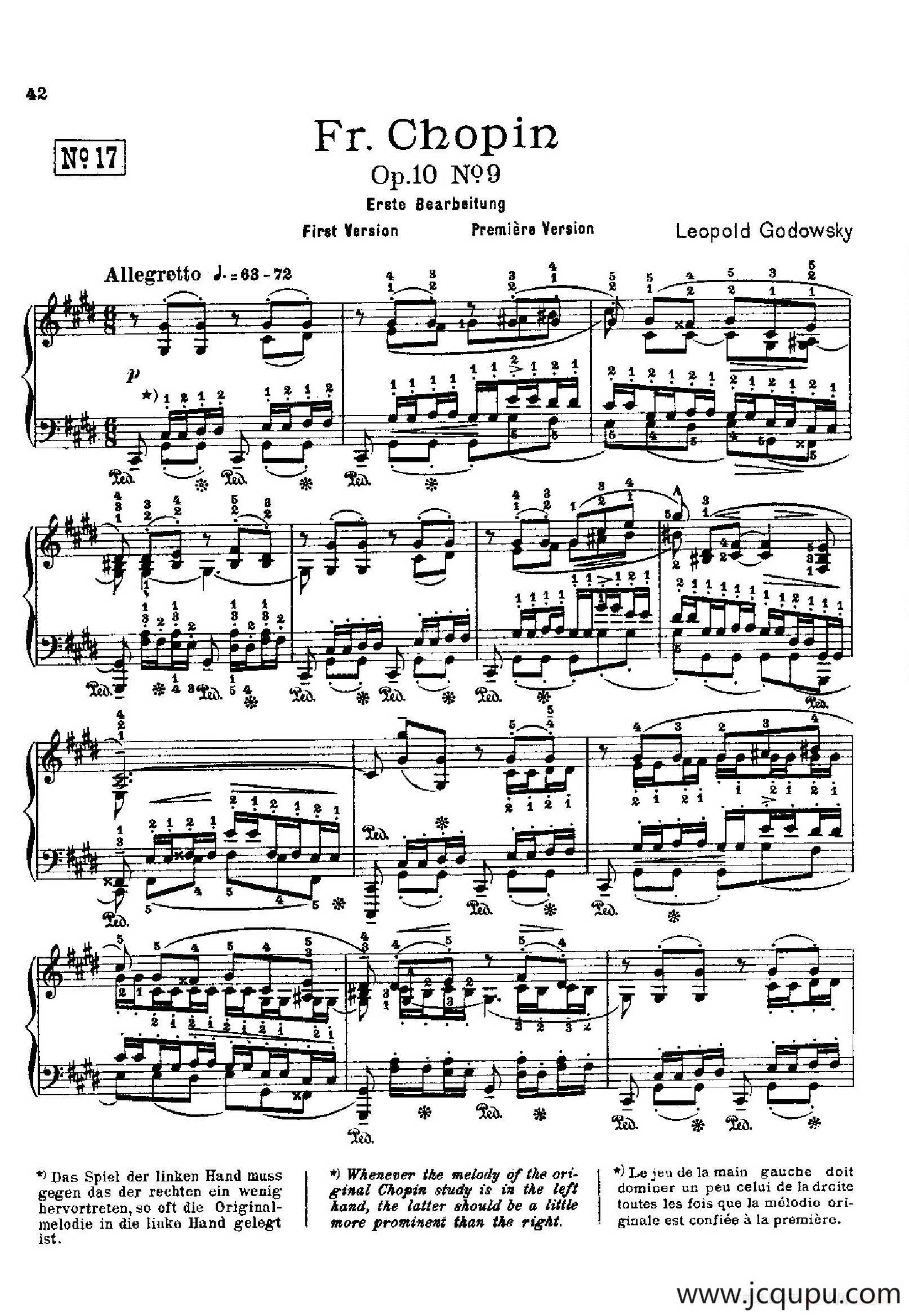 53首以肖邦练习曲为素材而作的练习曲（No.17）简谱