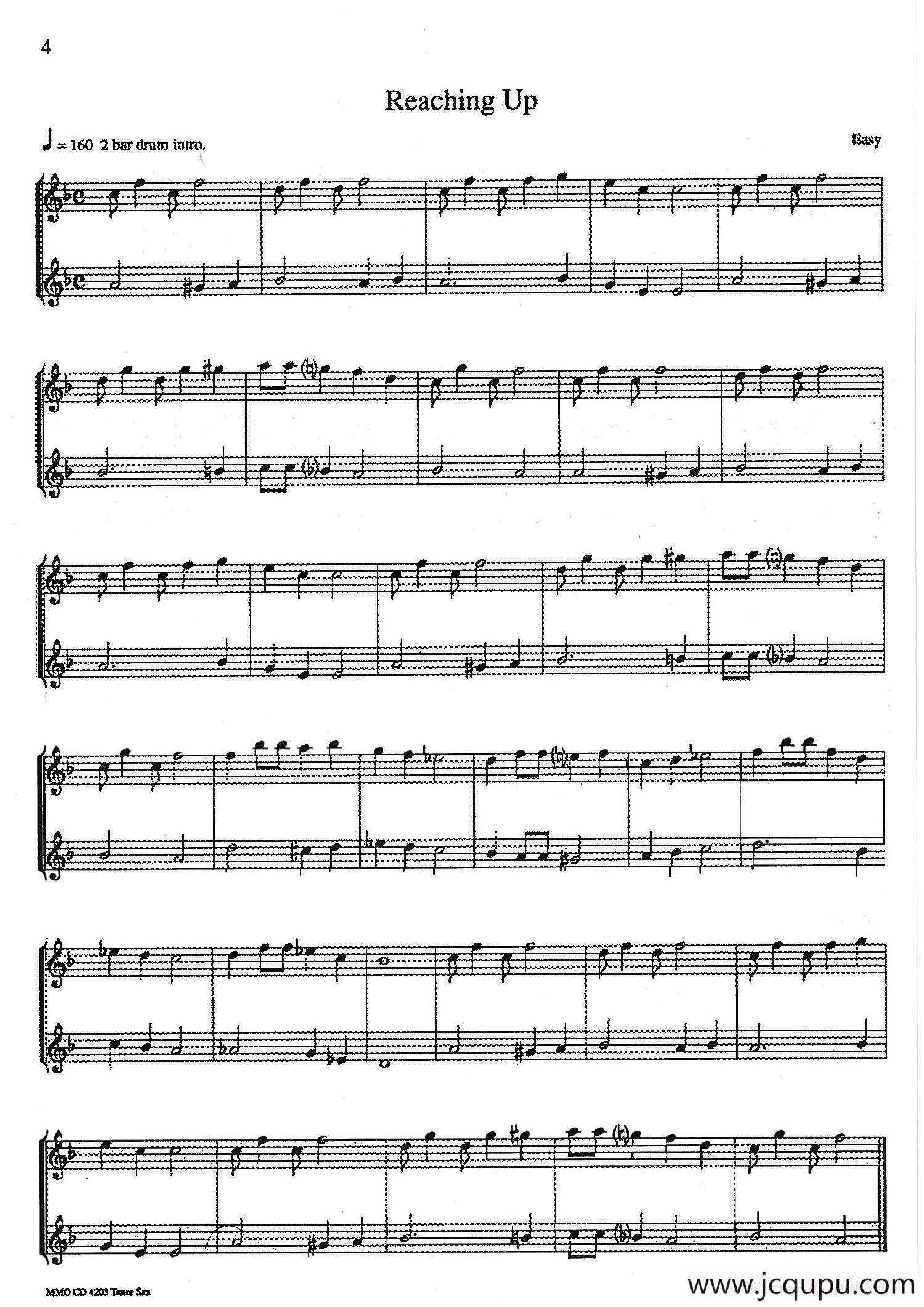 16首爵士二重奏：Reaching Up简谱