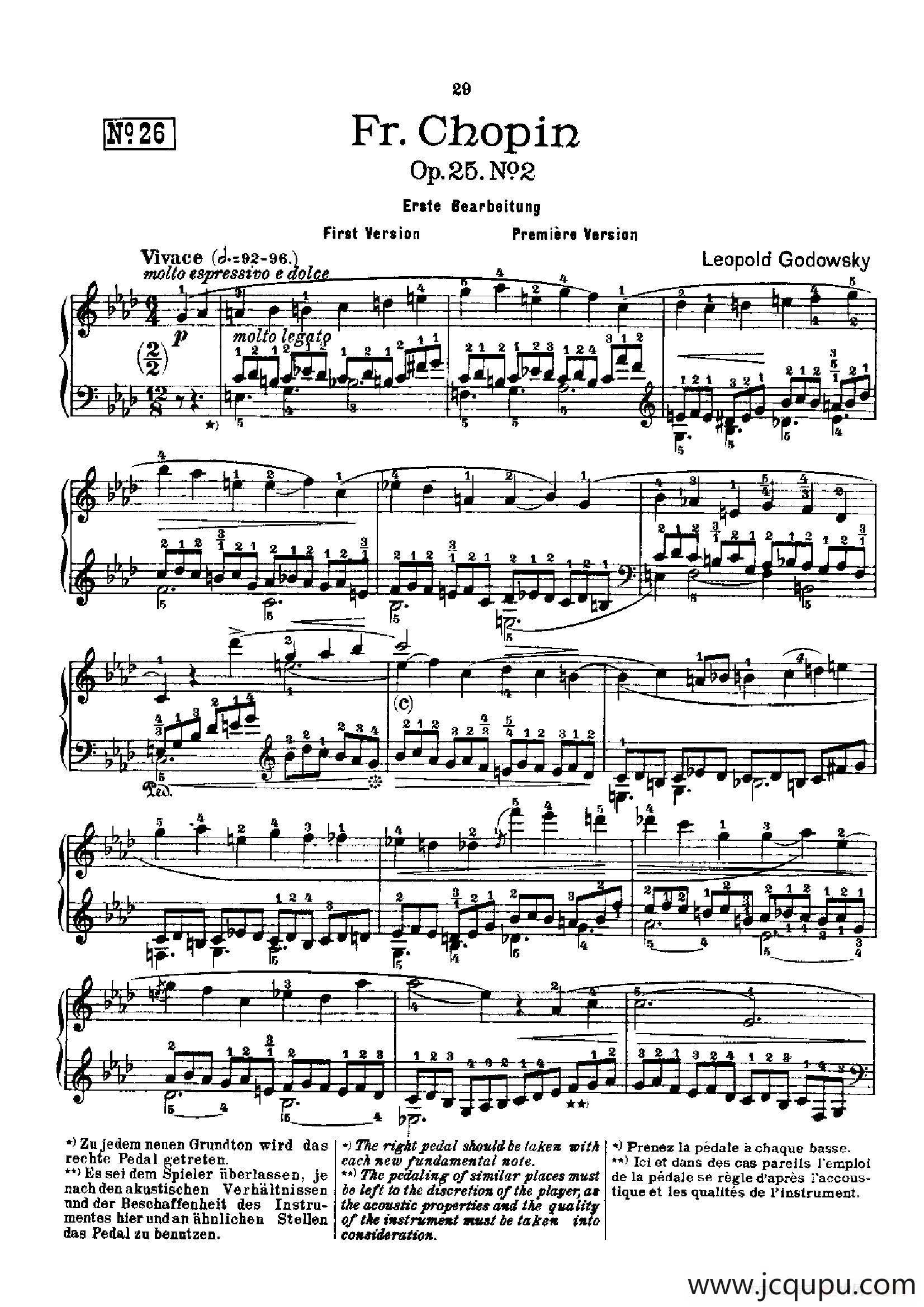 53首以肖邦练习曲为素材而作的练习曲（No.26）简谱